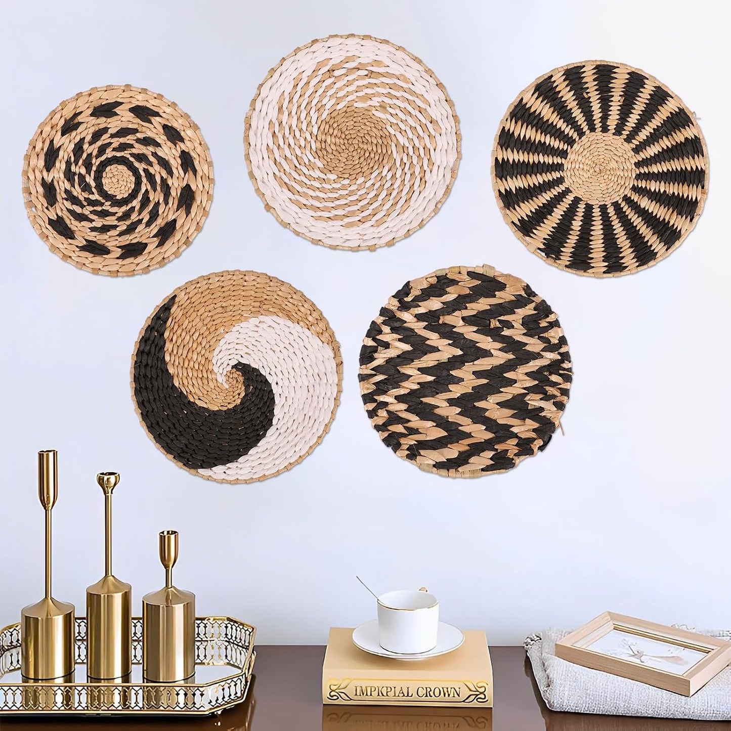 Boho Wall Basket Decor / Set of 5