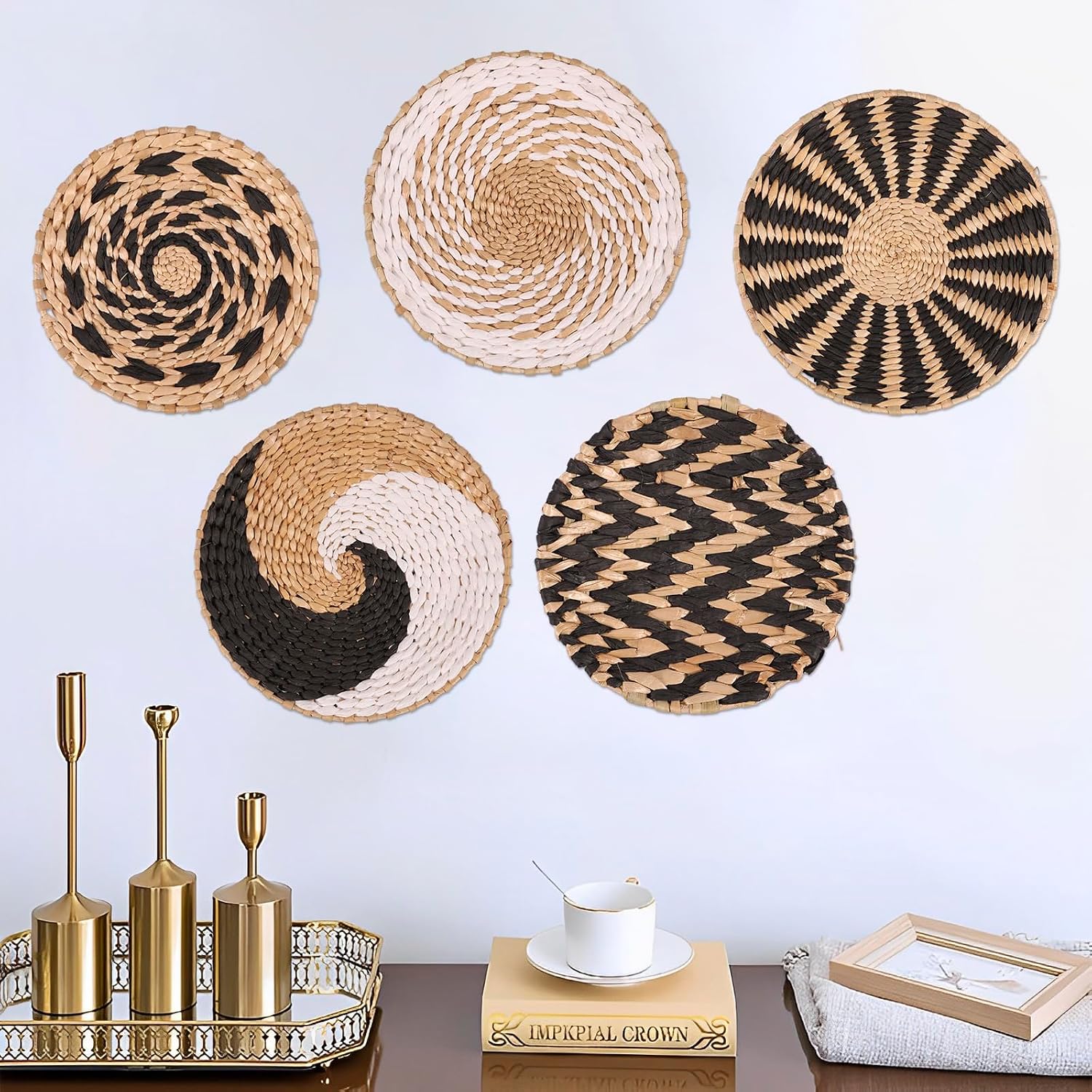 Boho Wall Basket Decor / Set of 5