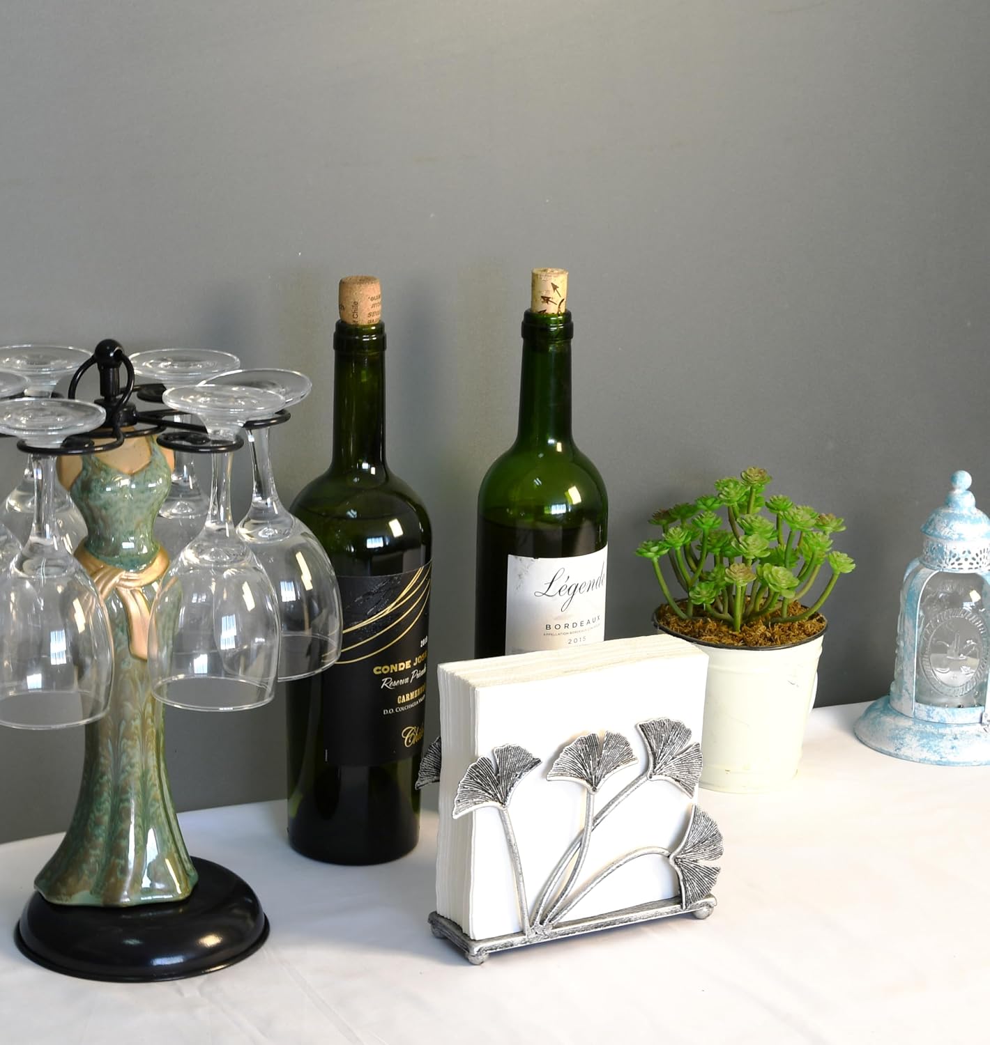 Modern Ginkgo Leaves Design Napkin Holder / Silver