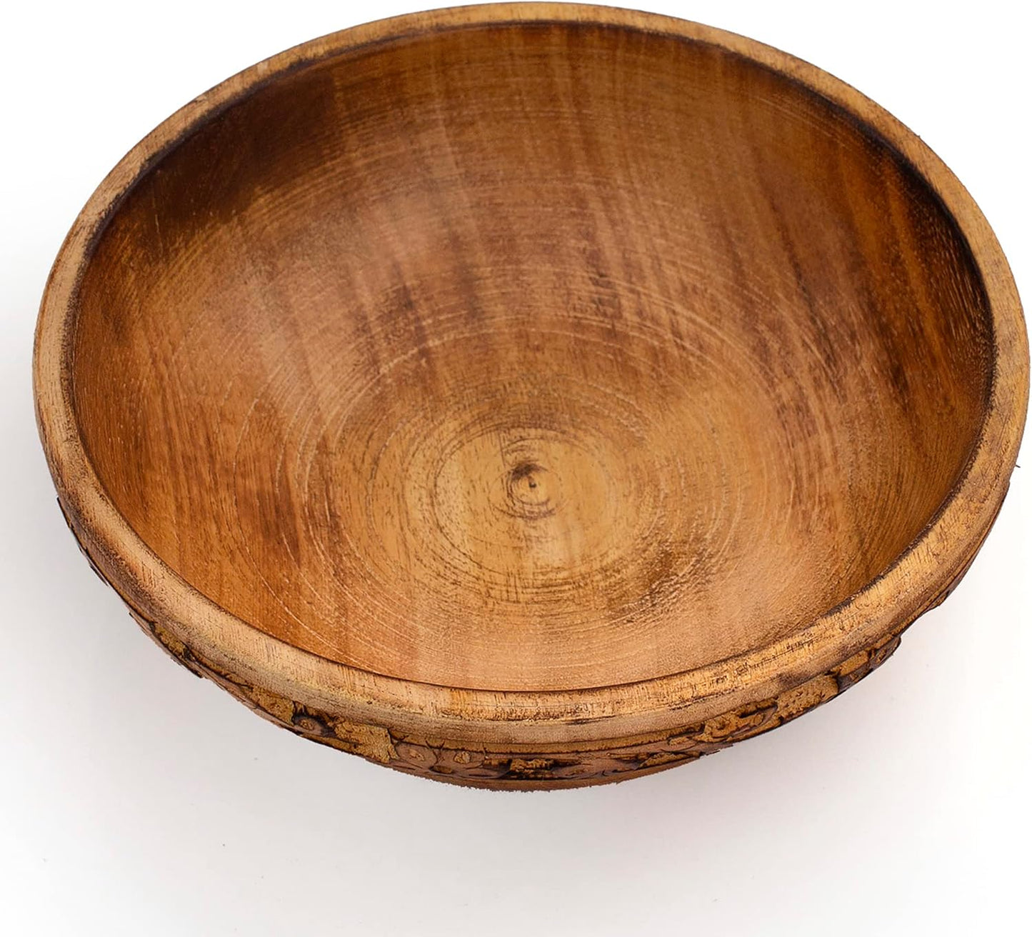 Handmade " Decorative Wood Snack Serving Bowl For Dry Fruits Chips Coffee Table Countertop / 6 x 2