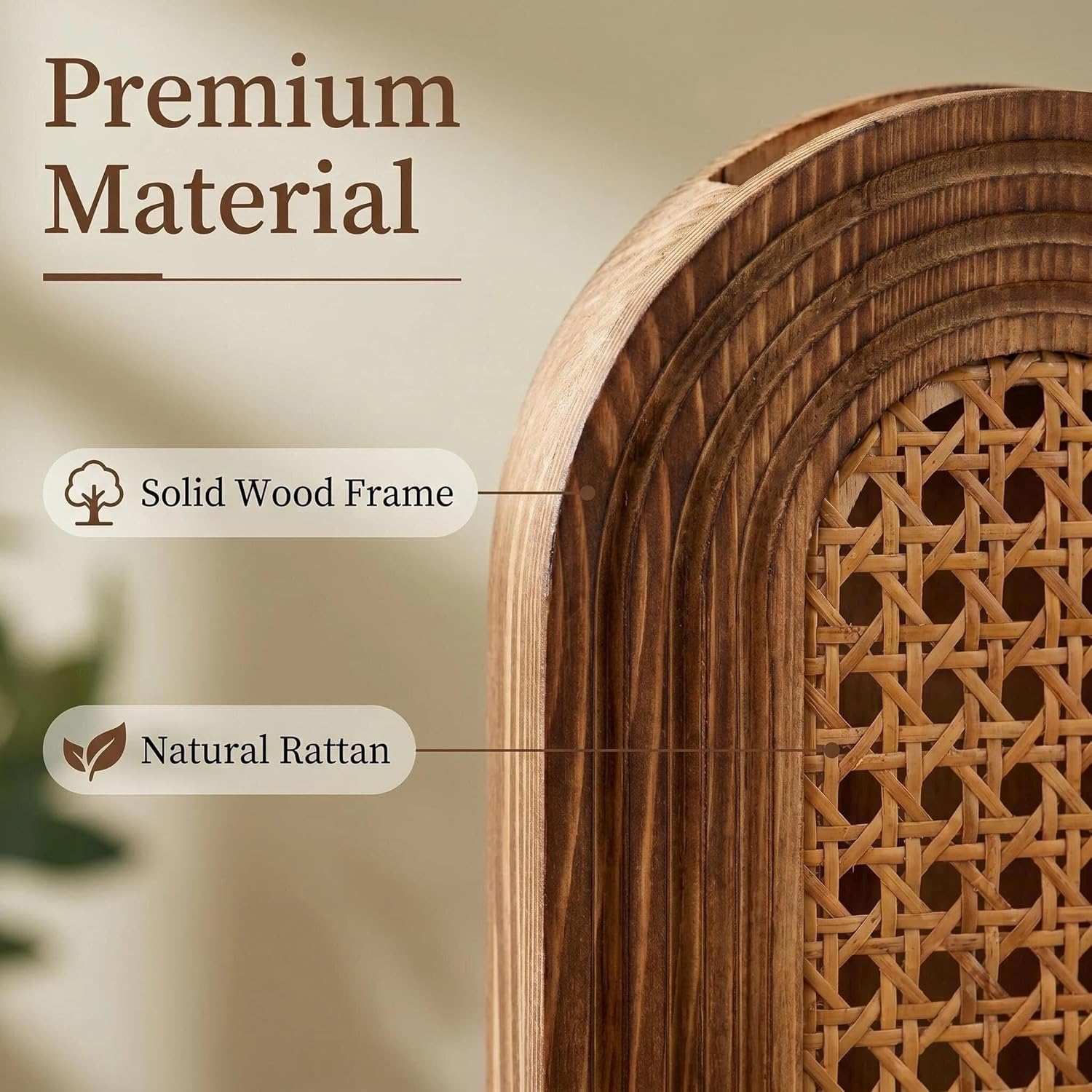 Wooden Wall Vase Set / Rattan-brown / Set of 2