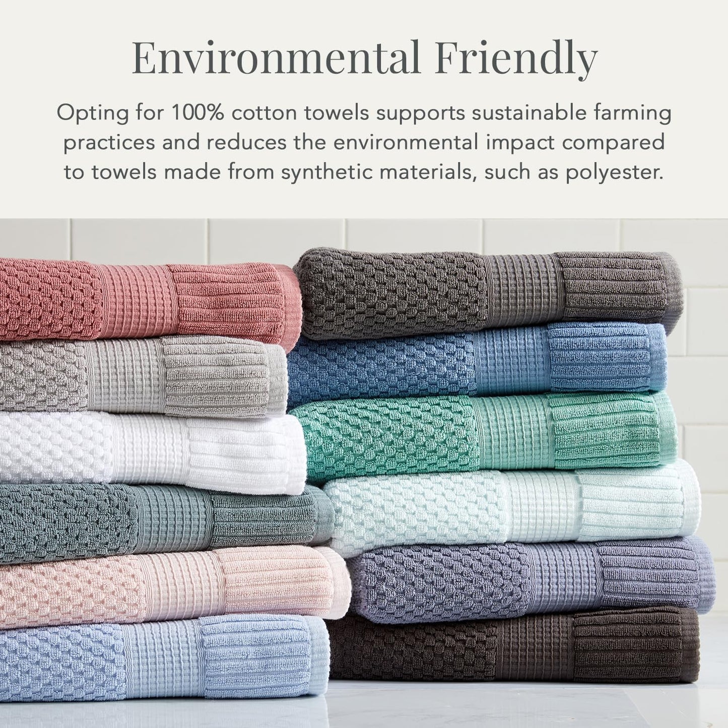 NY Loft 100% Cotton 6-Pack Hand Towel Set | Grey | Oeko-TEX | Quick-Dry | Six 16" x 28" Hand Towels | Super Absorbent
