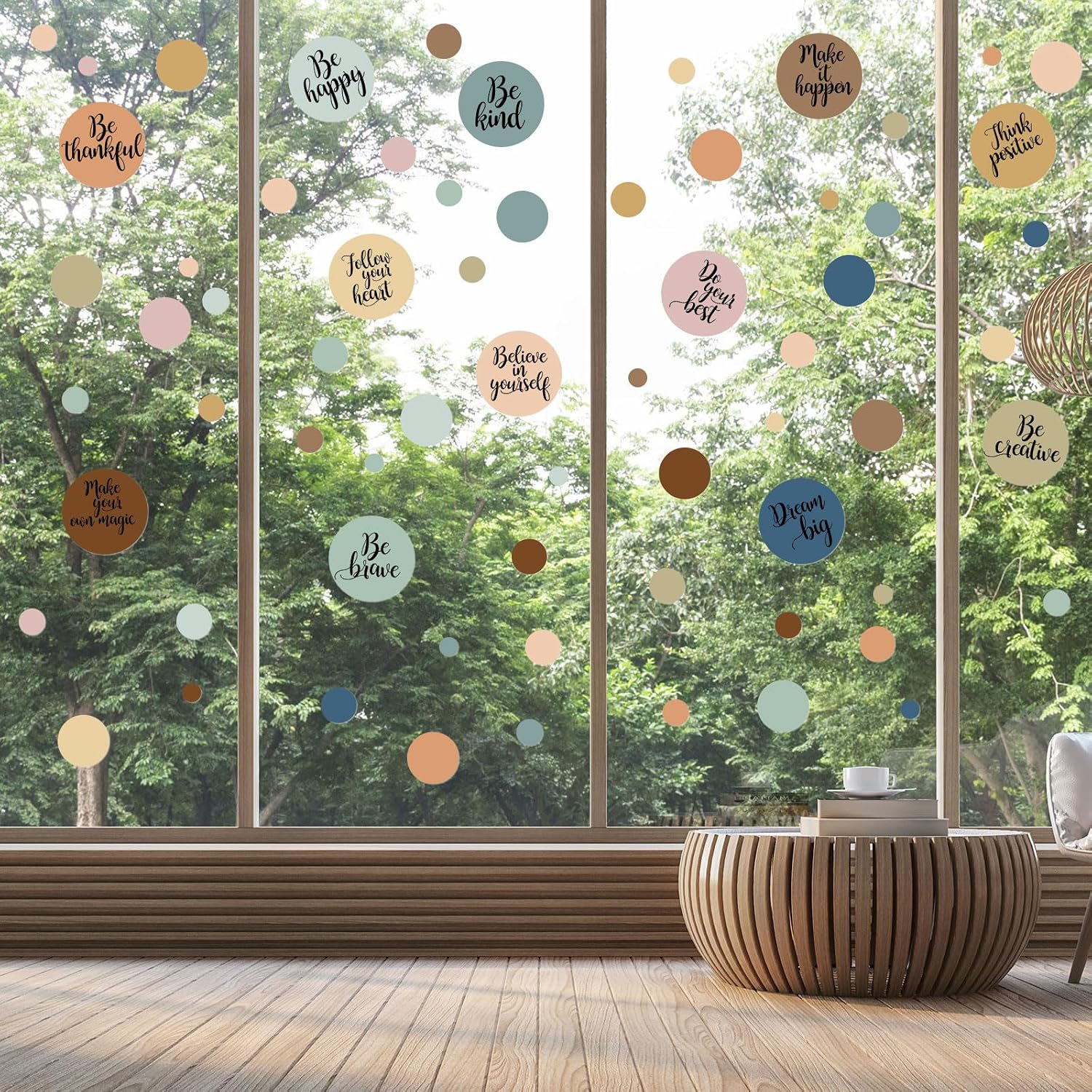 Polka Dot Wall Decals Inspirational Dots Wall Stickers Removable Peel / Morandi Color / Set of 576