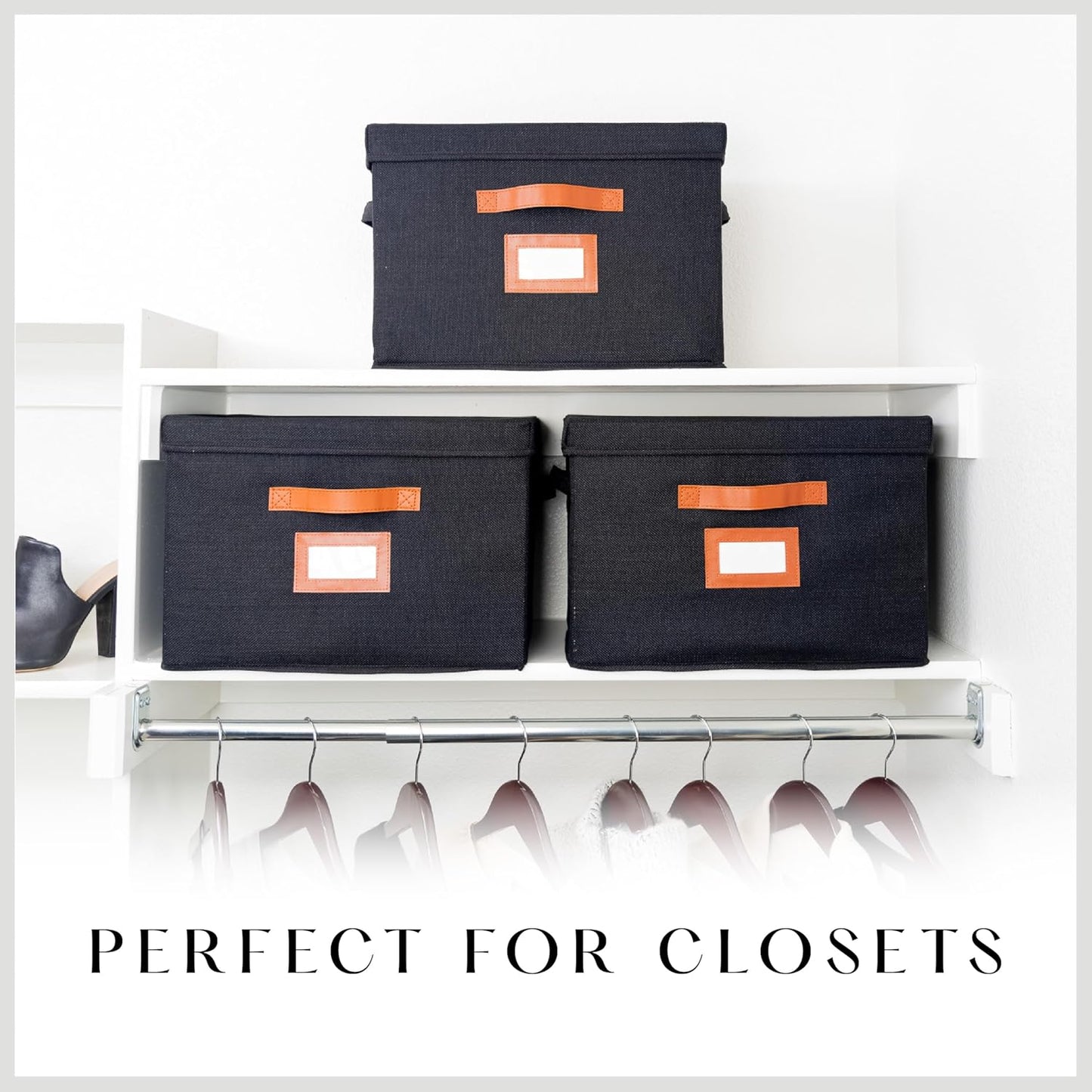 Label Holder / Decorative Bin / 15.75 x 11.25 x 11.25 / Set of 3