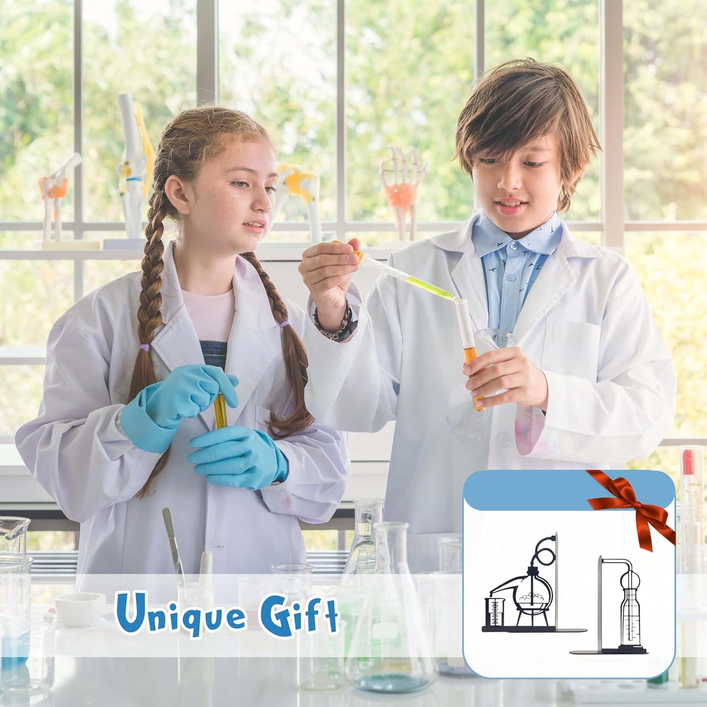 Unique Chemistry Metal Bookends / D