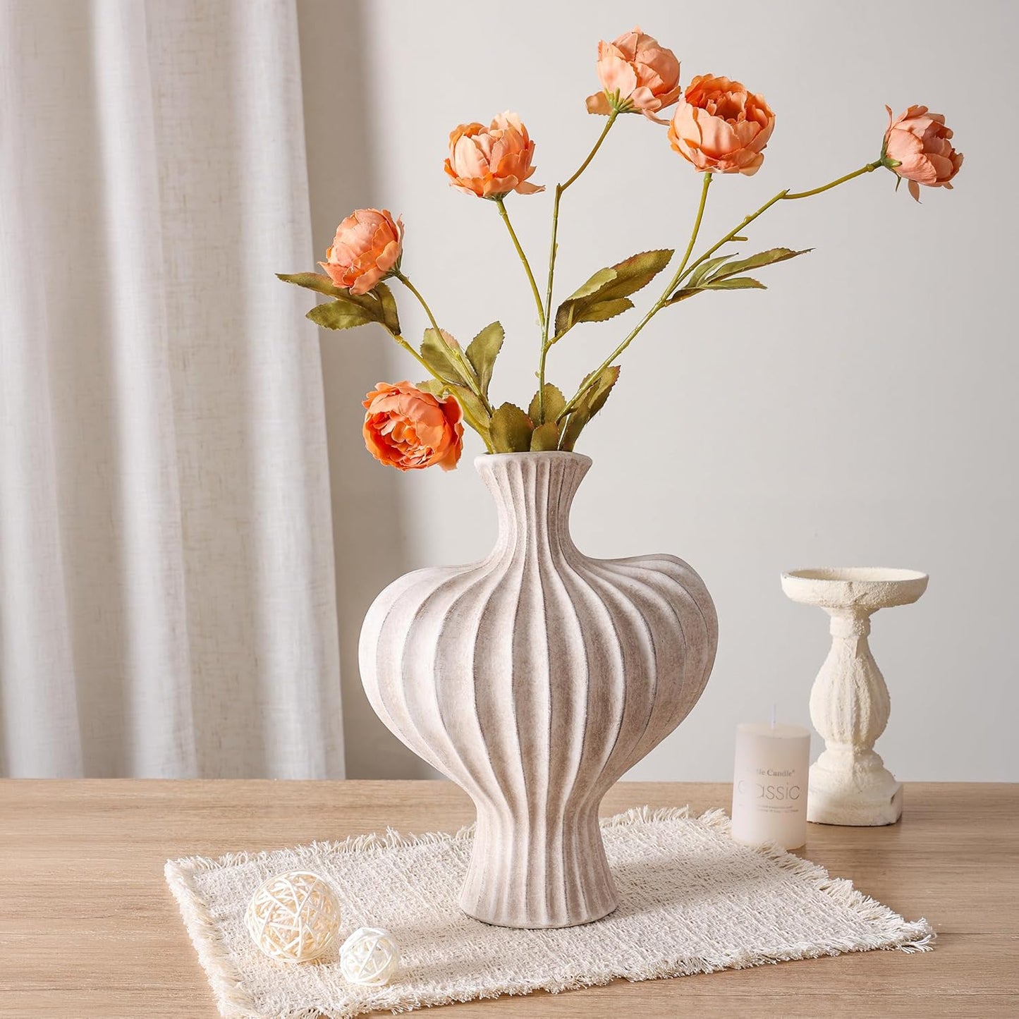 Ceramic Flower Vase Home Decor / 11 In - Rustic / 11 Inch