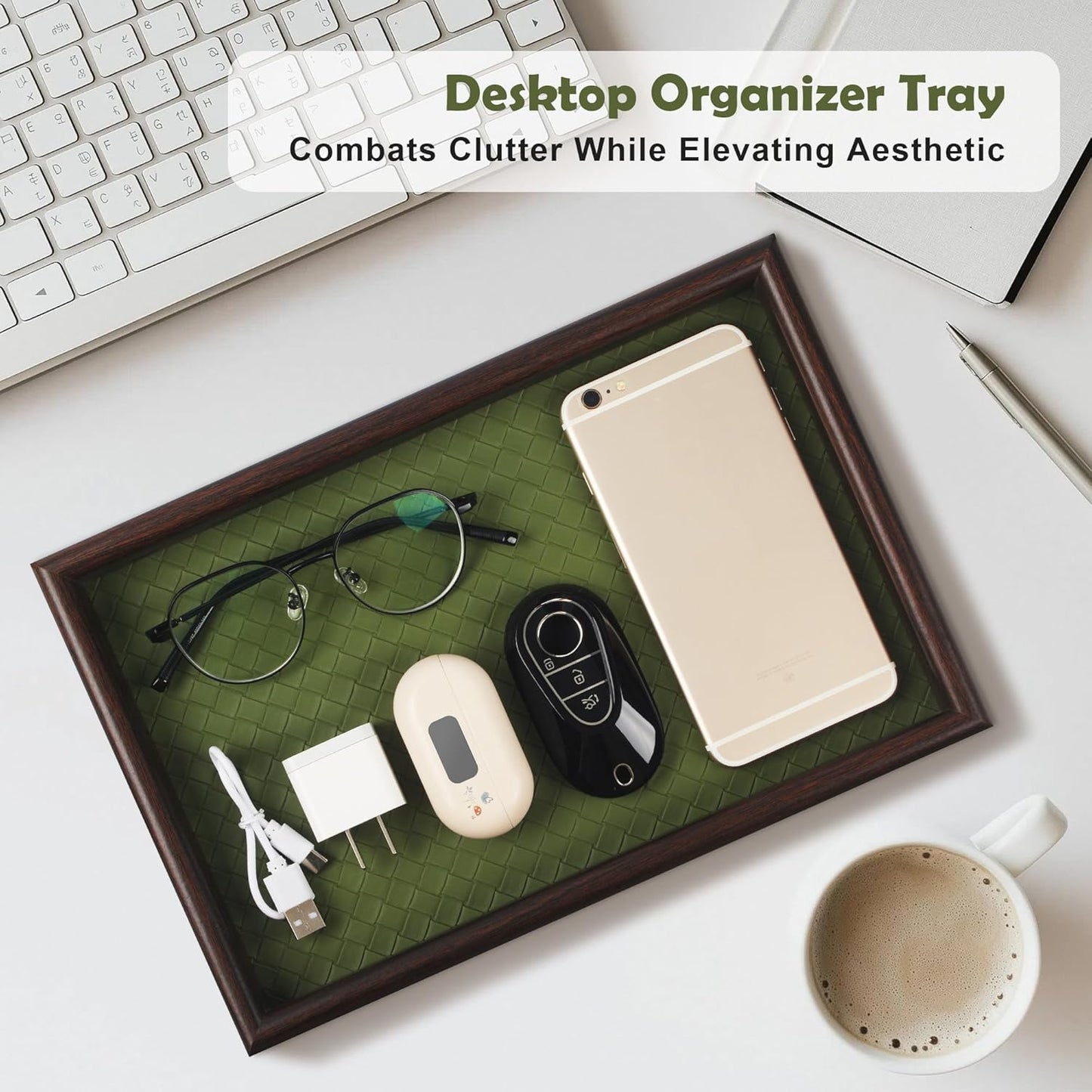 Wooden Valet Tray / Green
