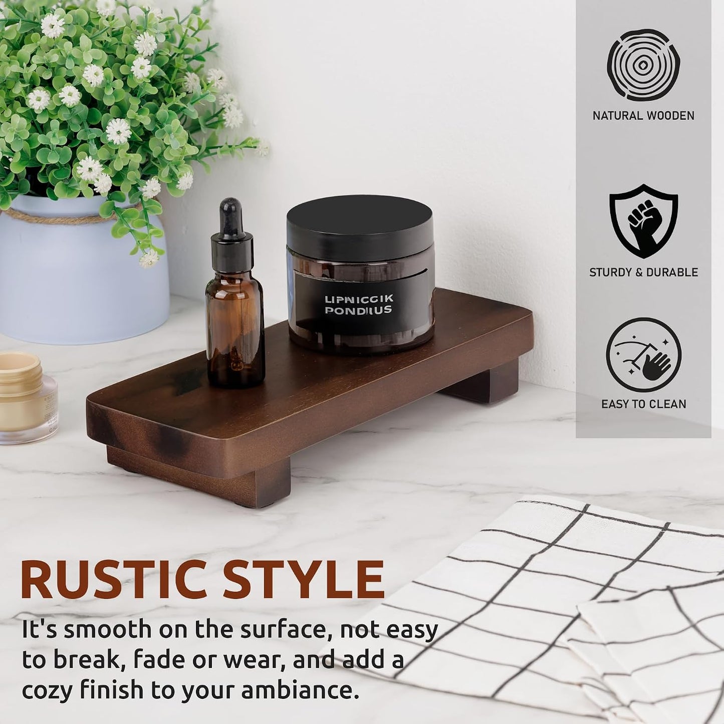 Wooden Soap Stand / Dark Brown / 9.8 x 4