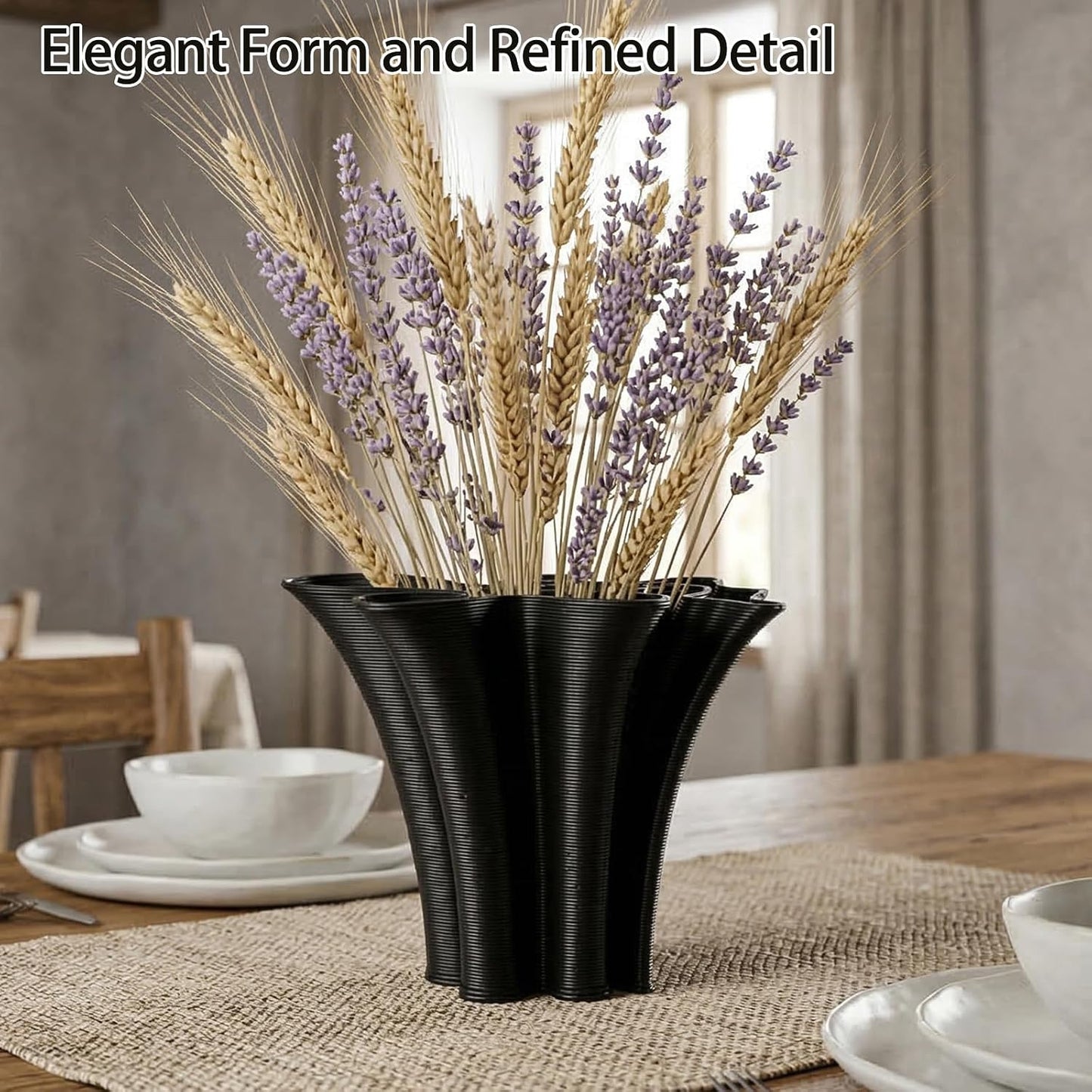 Black Ceramic Vase / Black-b, 5.9 Inch