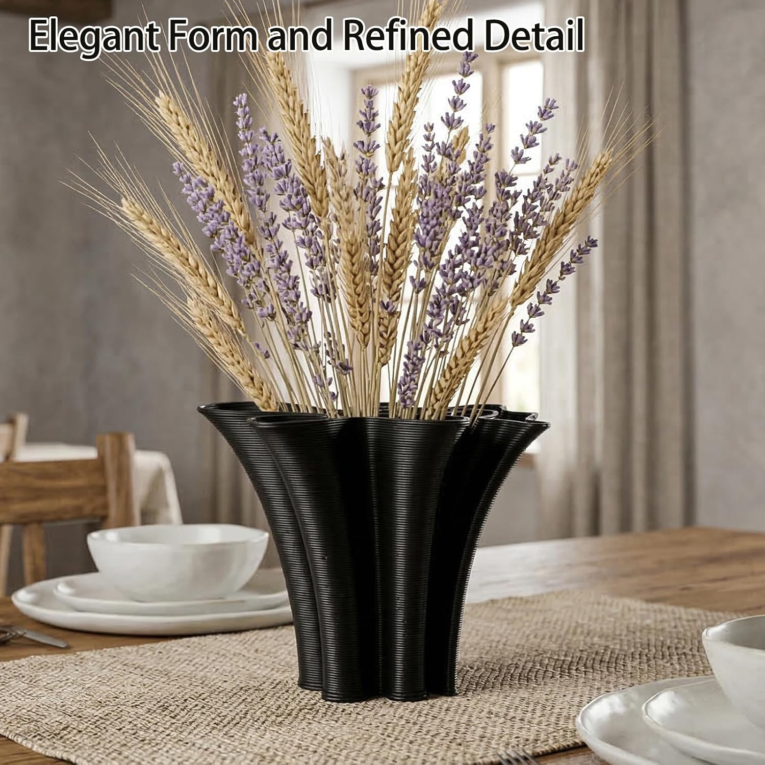 Black Ceramic Vase / Black-b, 5.9 Inch