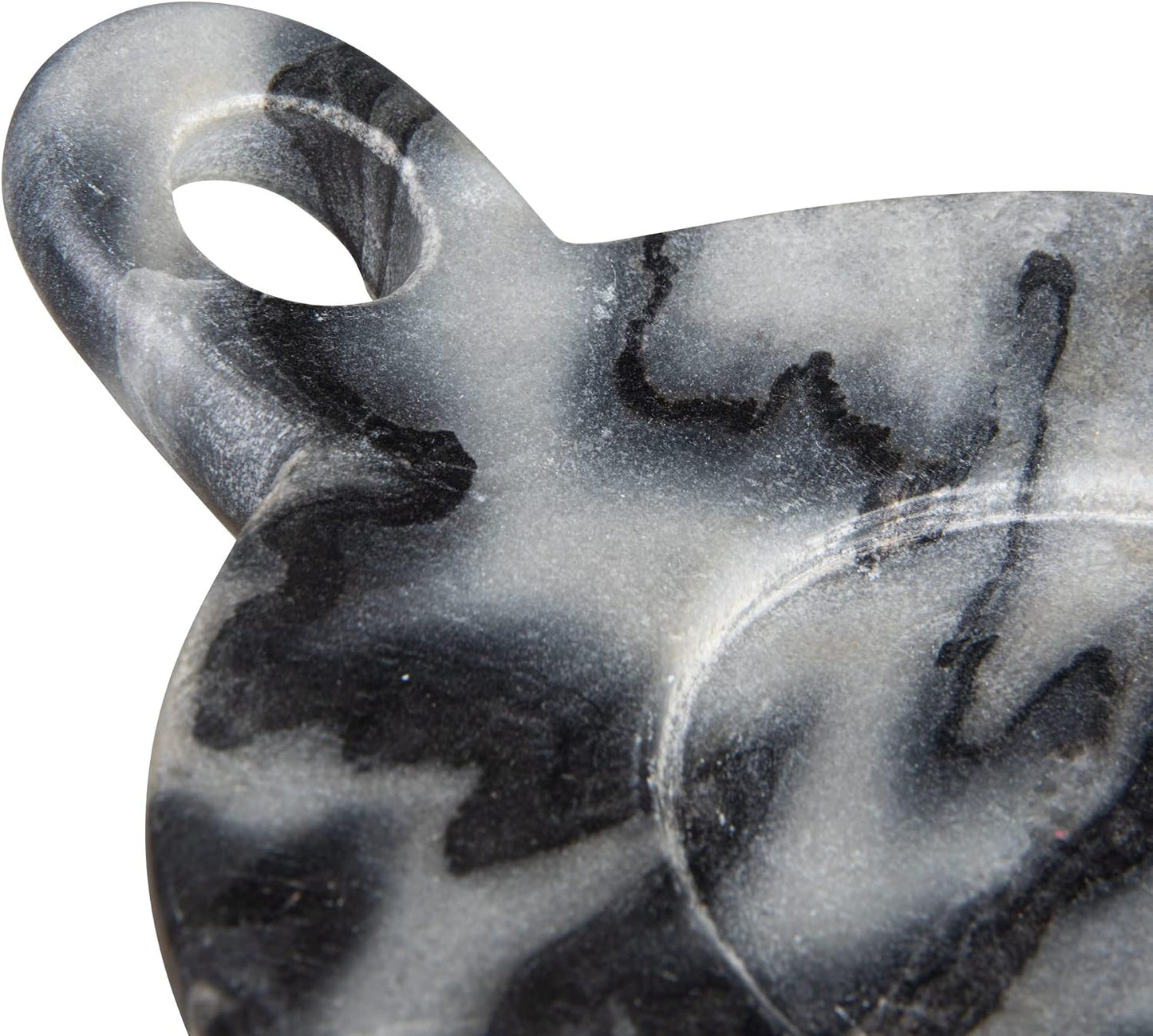 Hand-Carved Marble Dish / Gray / 7.5 x 6