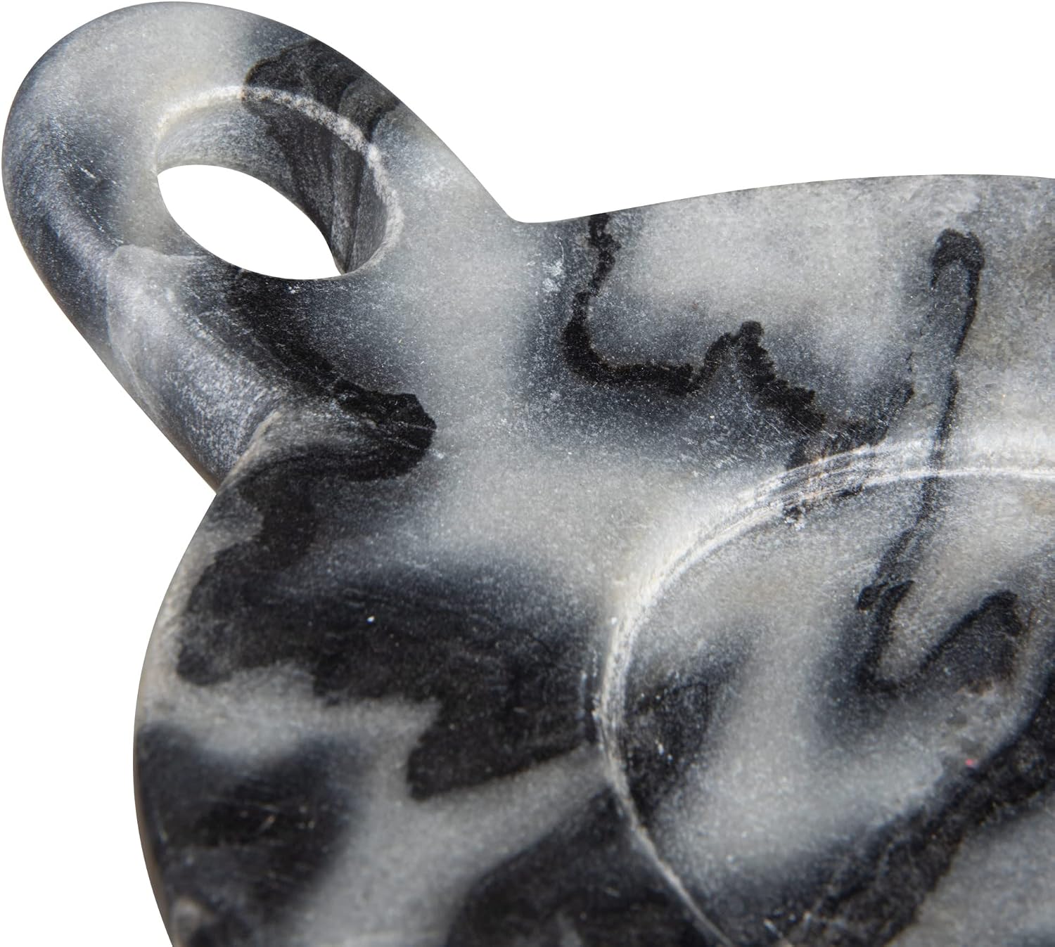 Hand-Carved Marble Dish / Gray / 7.5 x 6