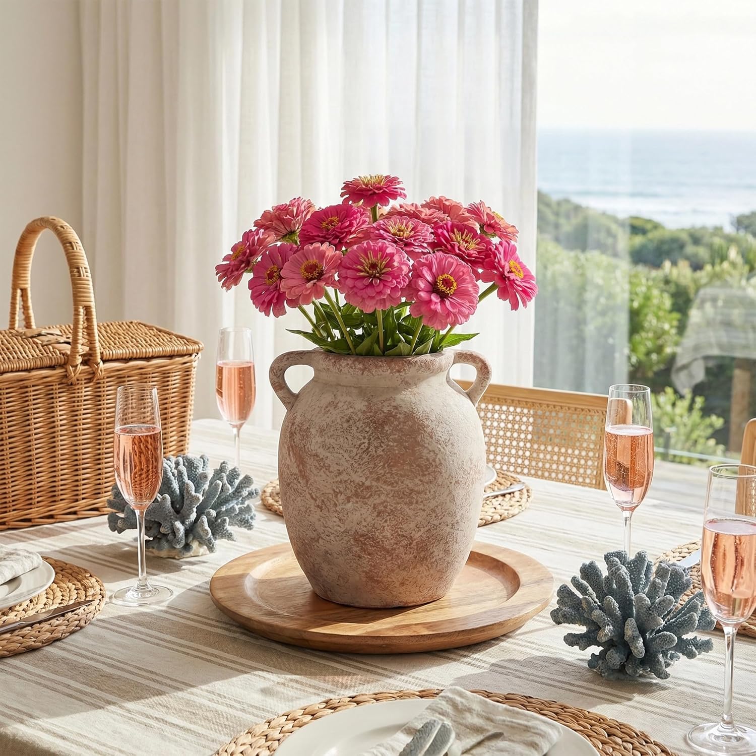 Farmhouse Rustic Vase / 7.28 In-earthenware / 7.28 Inch