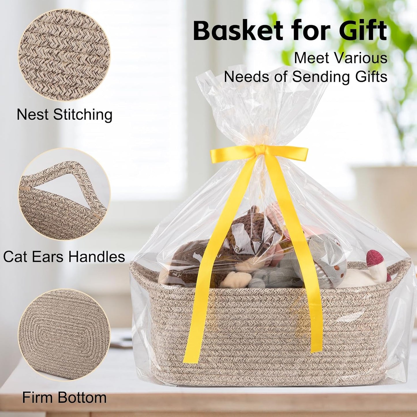 Woven Basket / Storage Baskets / Brown / Medium: 13.5l*10w*6h