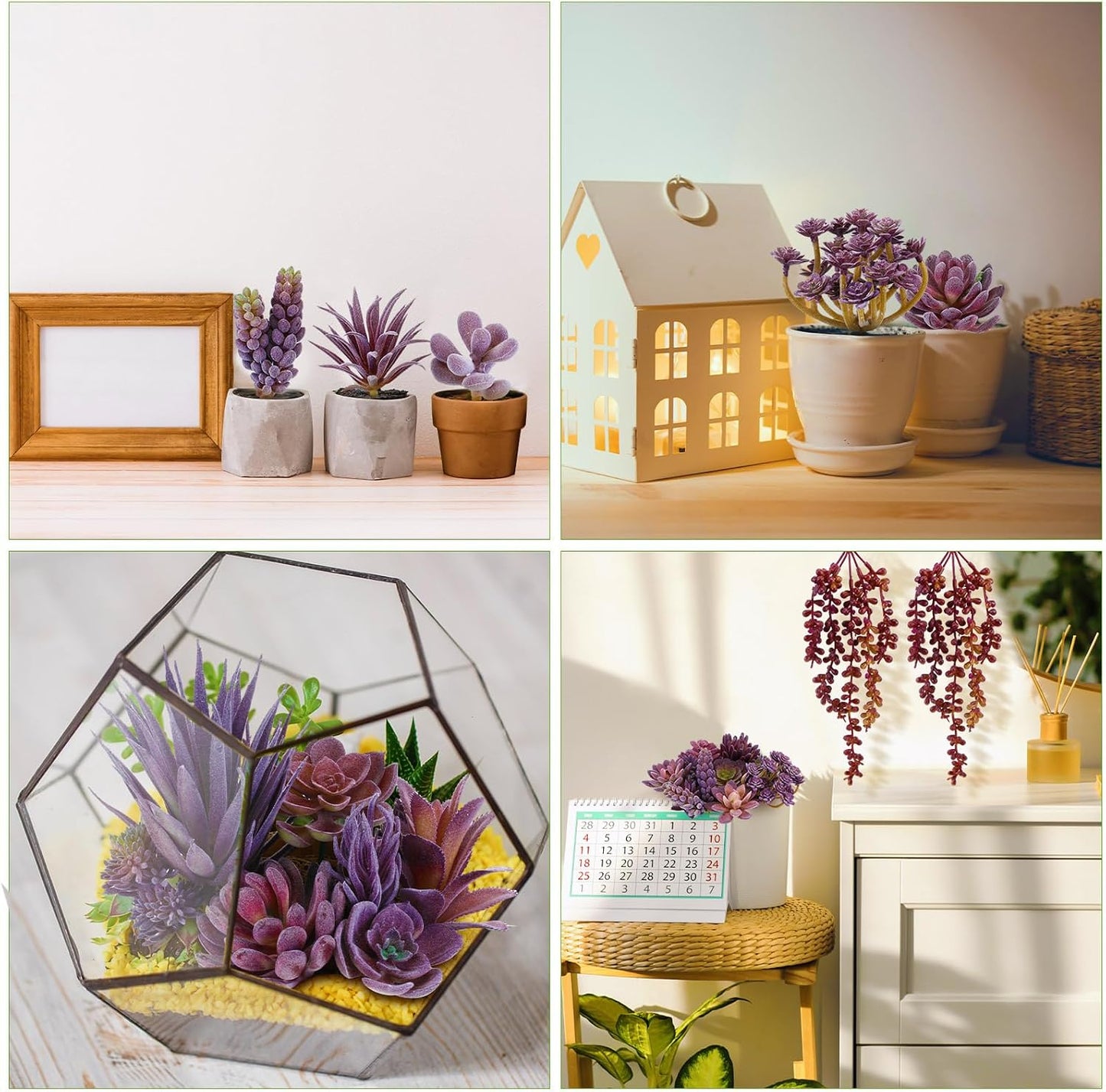 Artificial Succulent Plant Faux Realistic Fake Unpotted Mini Succulent for DIY Garden / Set of 40