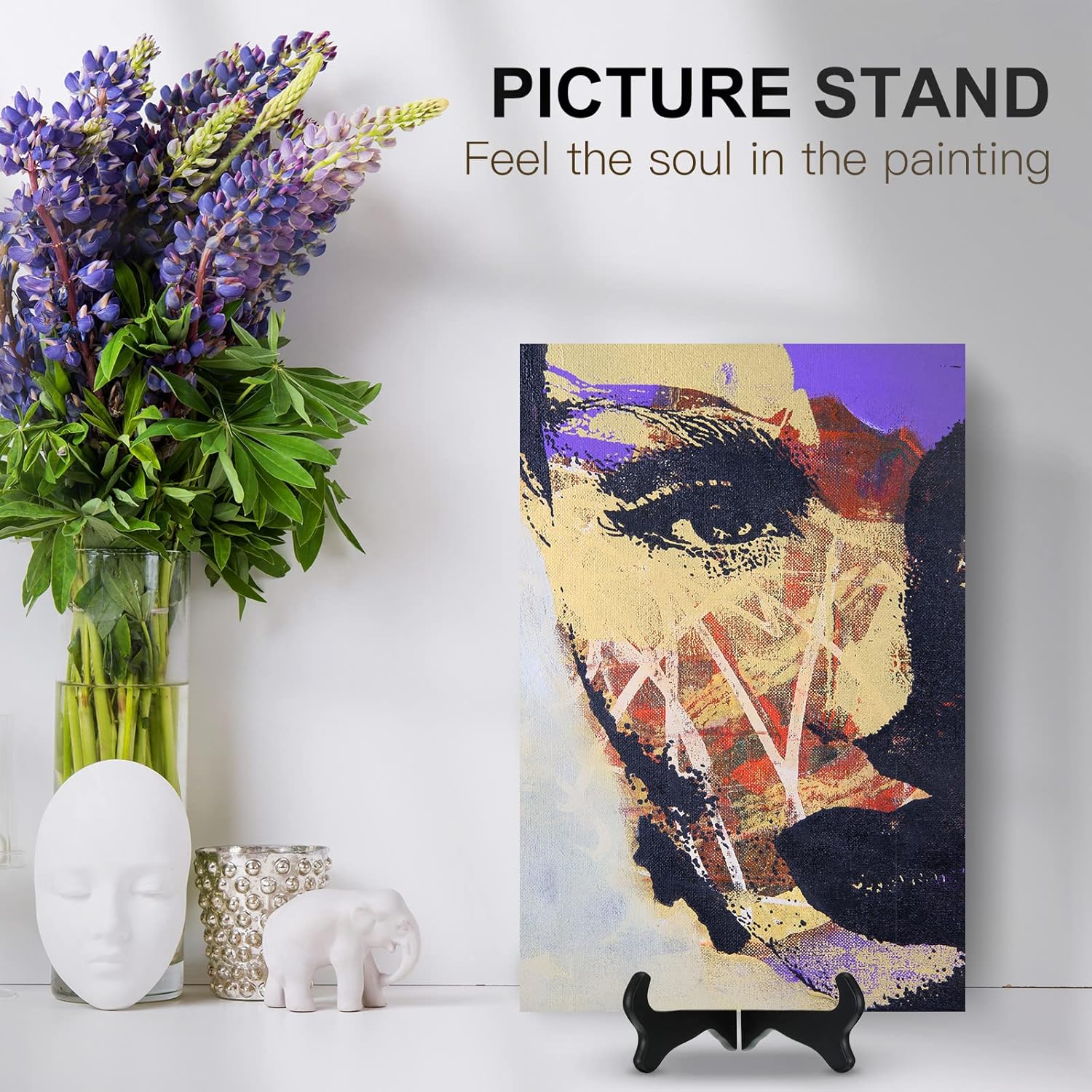 Wooden Display Stand Decorative Plate Holder Picture / 4 Inch, 6 Inch, 8 Inch / Black / Set of 3
