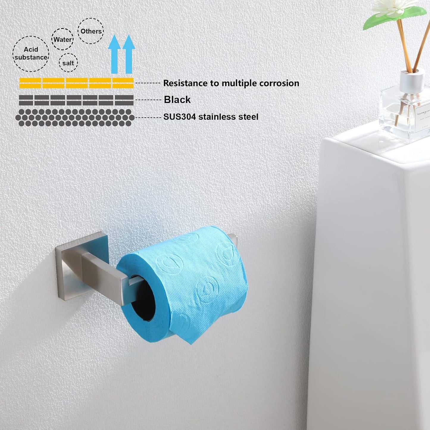 KOKOSIRI Toilet Paper Roll Holder Brushed Nickel Toilet Paper Holder Stainless Steel for Kitchen Bathroom Dispenser