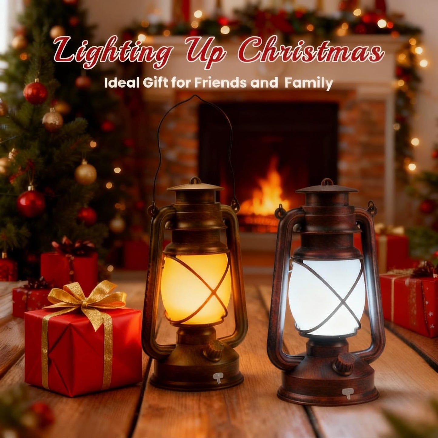 2 Pack Bronze Vintage 4 Modes Rechargeable Lanterns with Remote Control | Waterproof Hanging LED Lights with Flickering