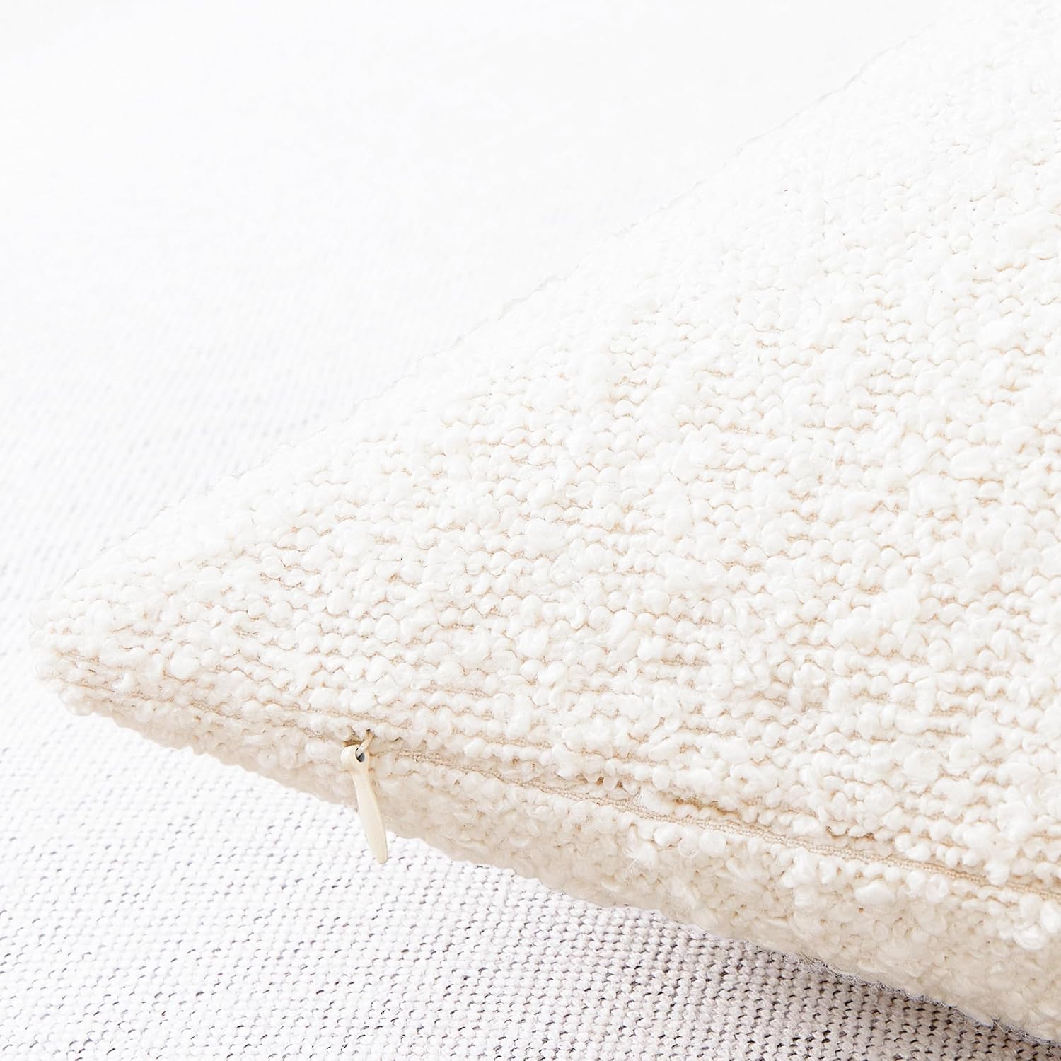 Textured Boho Pillow Covers / Cream / 18 x 18 / Set of 2