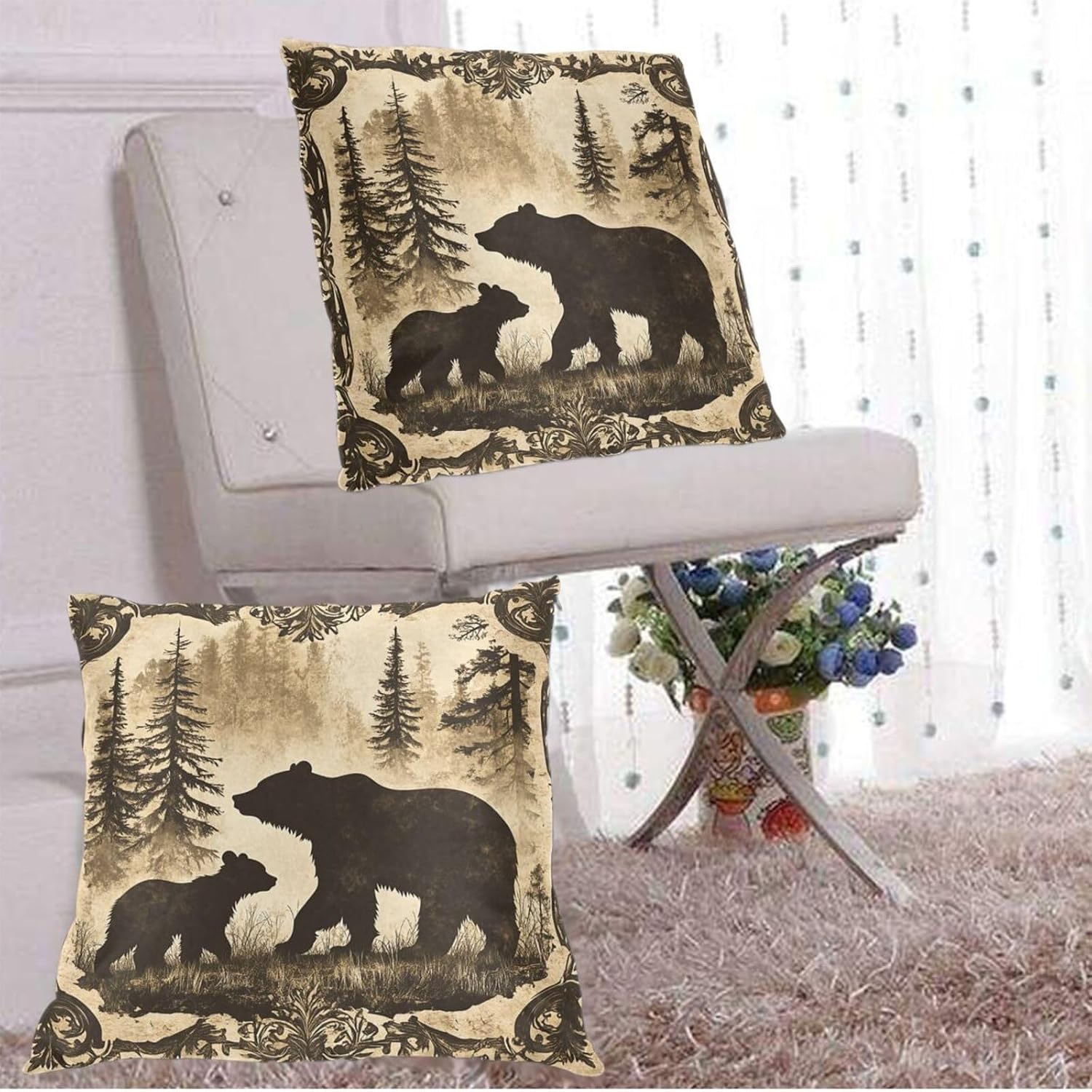 Throw Pillow Covers Pillow Cases Decoration Cushion Cover / Animal / 18 x 18 / Set of 2