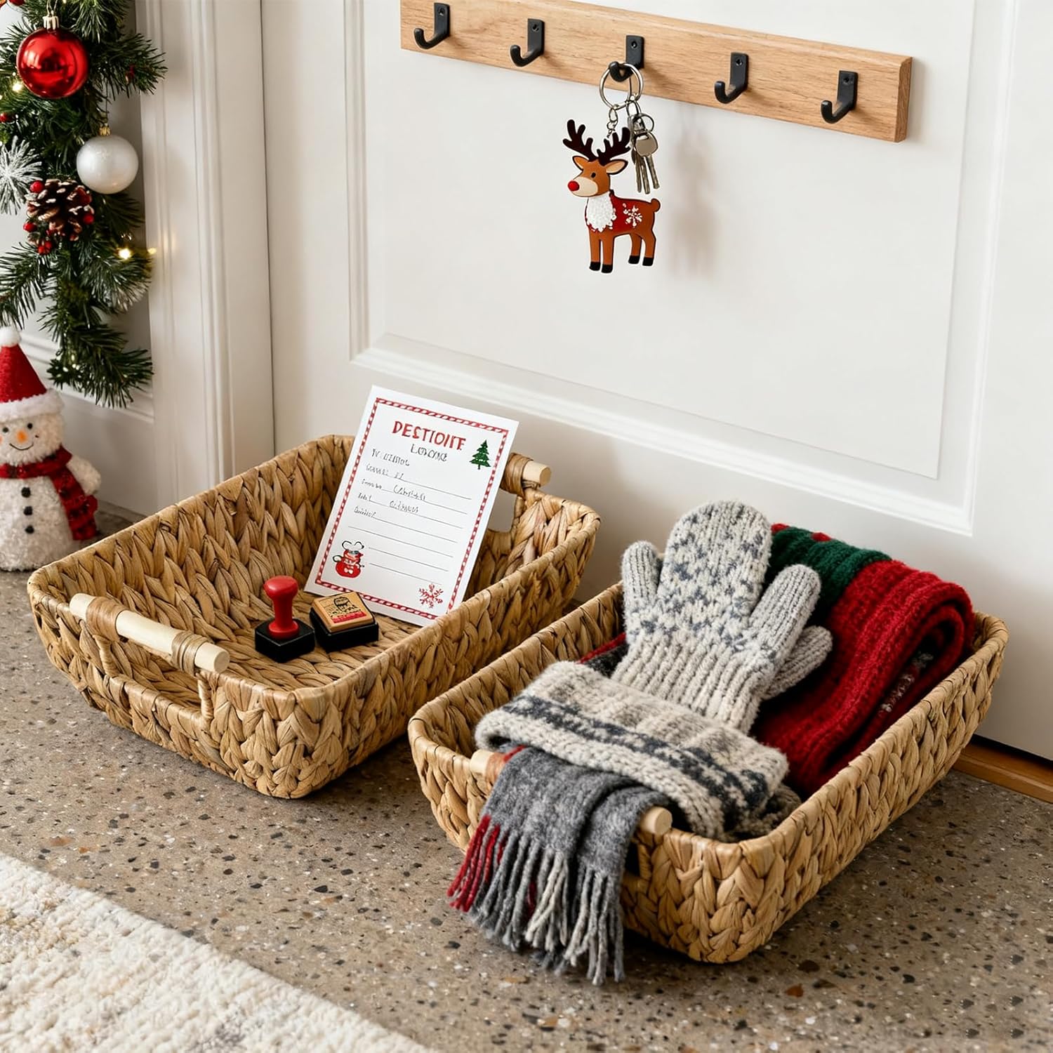 Wicker Storage Baskets / Natural-2pc / Set of 2