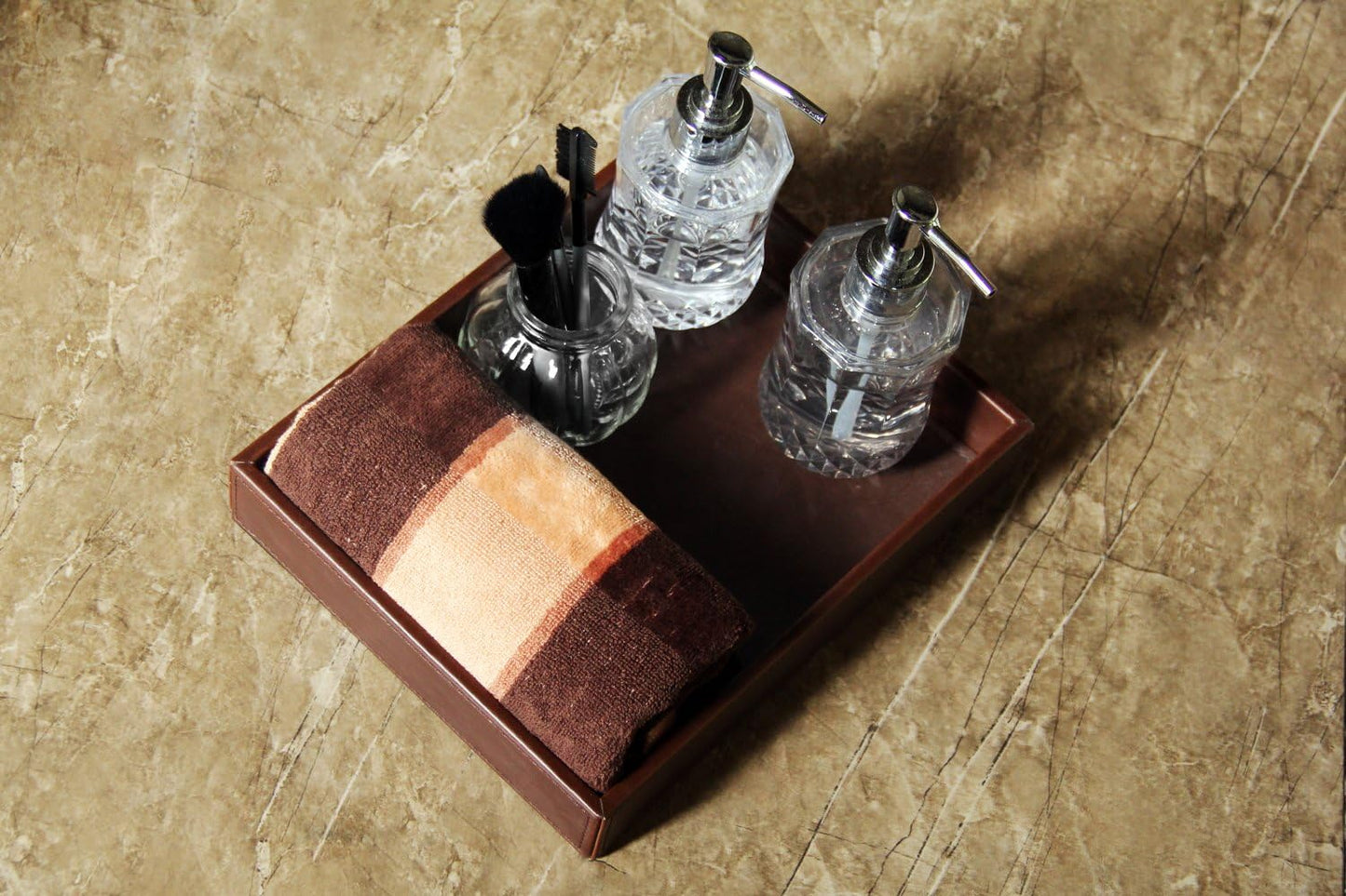 Valet Tray / Catchall Tray / Brown / 10.2 x 8.4 x 1.8