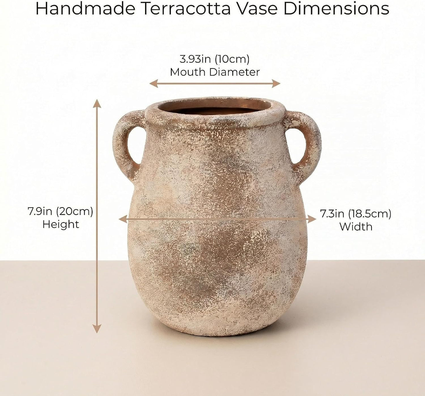Rustic Farmhouse Vase / 002-terracotta / 7.9 Inch