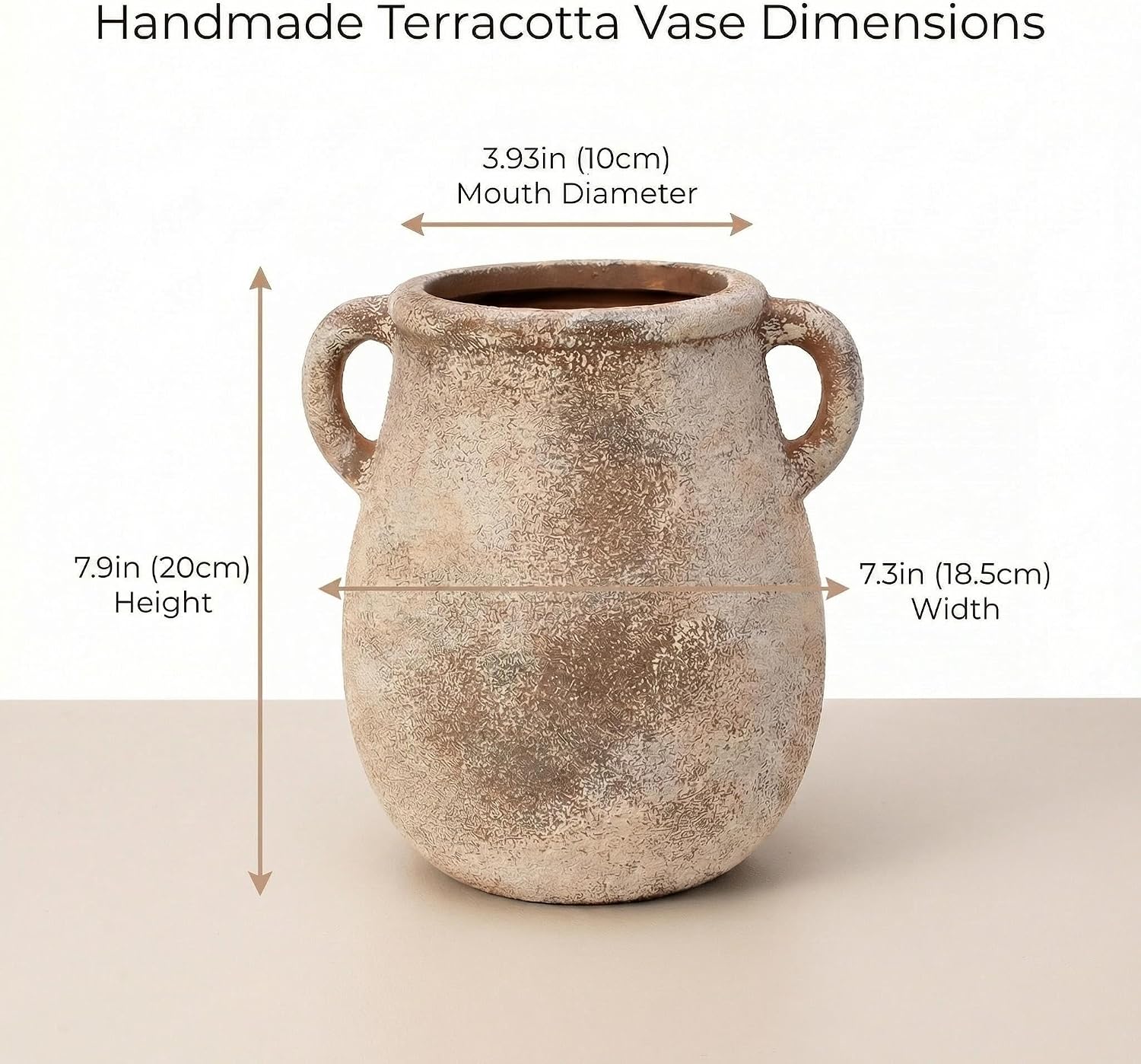 Rustic Farmhouse Vase / 002-terracotta / 7.9 Inch