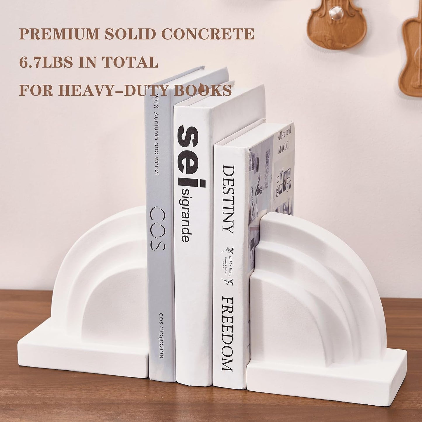 Decorative Book Ends / Concrete Bookends for Heavy Books