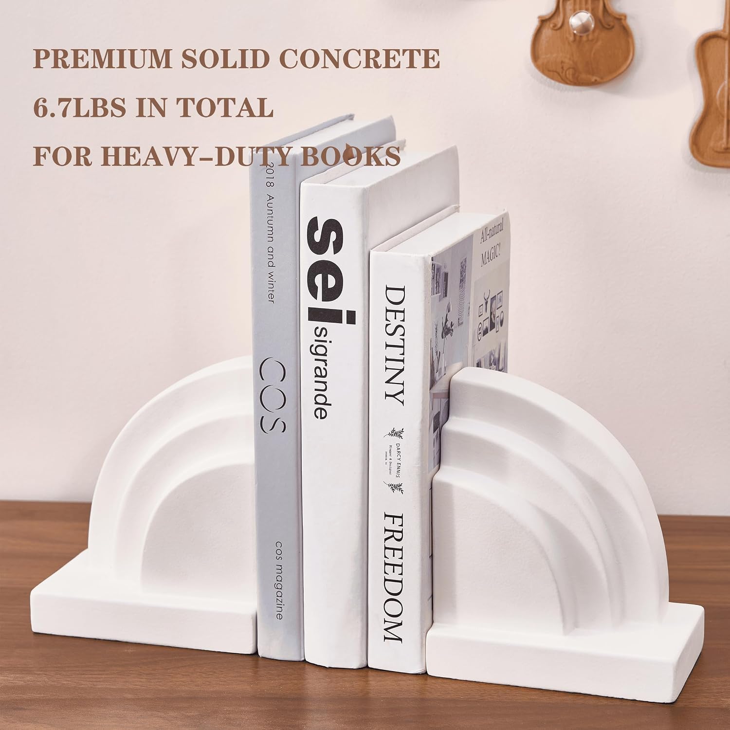 Decorative Book Ends / Concrete Bookends for Heavy Books