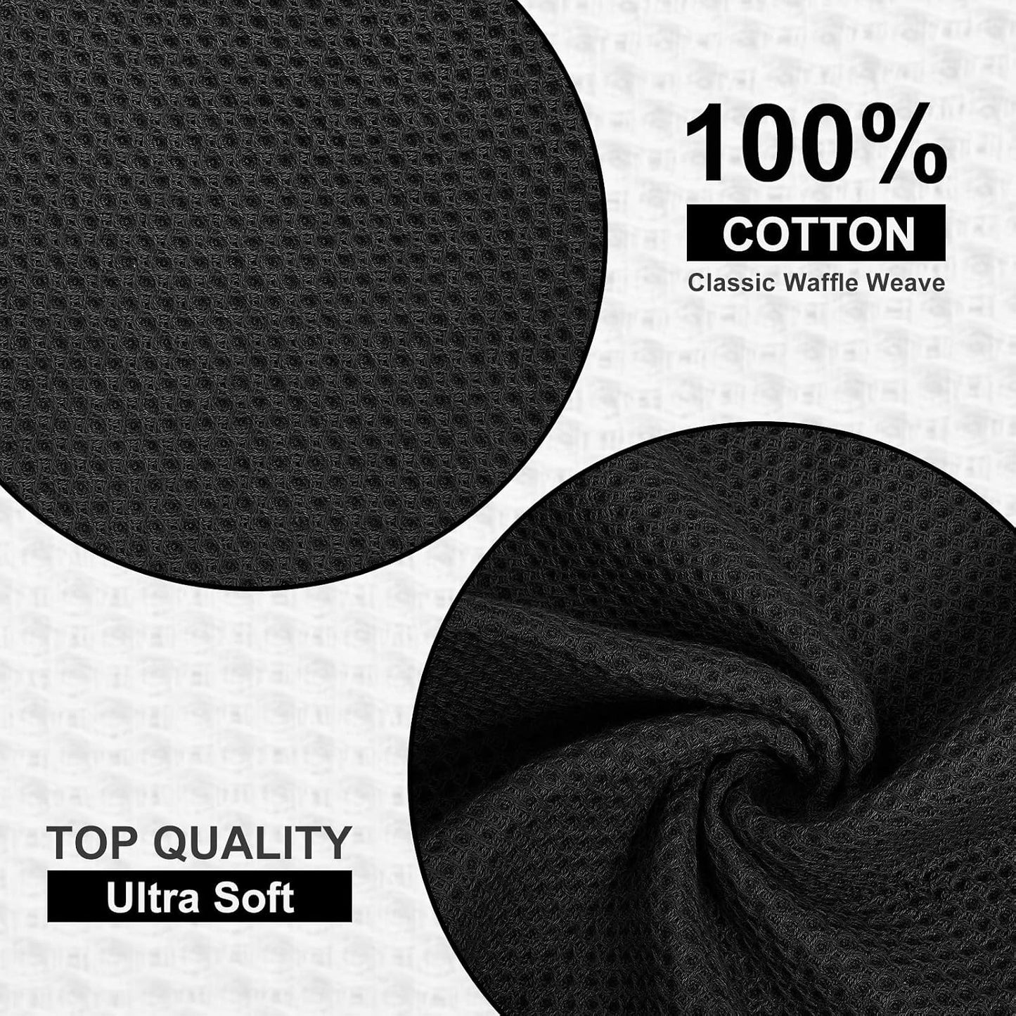 Kitinjoy 100% Cotton Kitchen Dish Cloths, 12 Pack Waffle Weave Ultra Soft Absorbent Dish Towels for Drying Dishes Quick