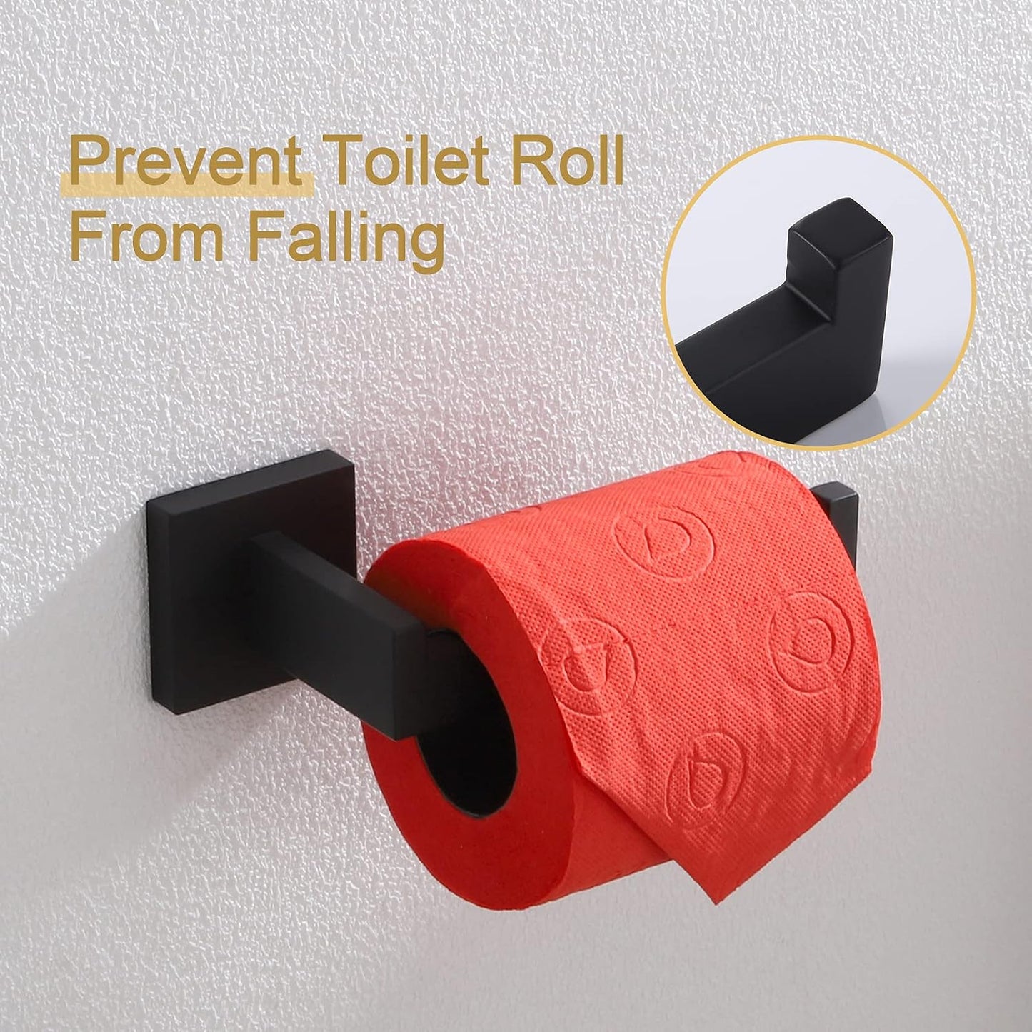 KOKOSIRI Black Toilet Paper Holders Bathroom Toilet Paper Roll Holder SUS304 Stainless Steel Contemporary Wall Mounted