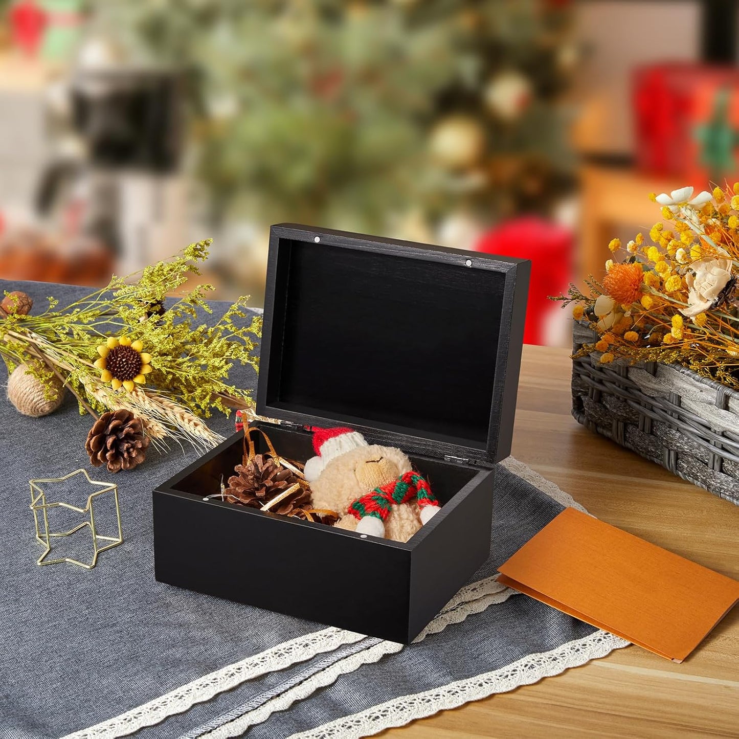 Wood Memory Box / Black / Small / 3 x 5