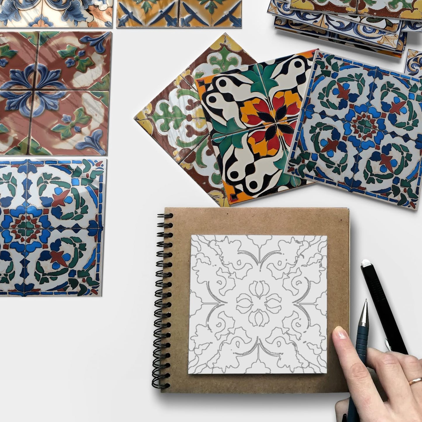 in Back Stickers Suitable / Art Moroccan Tile / 5.9 x 5.9 / Set of 24