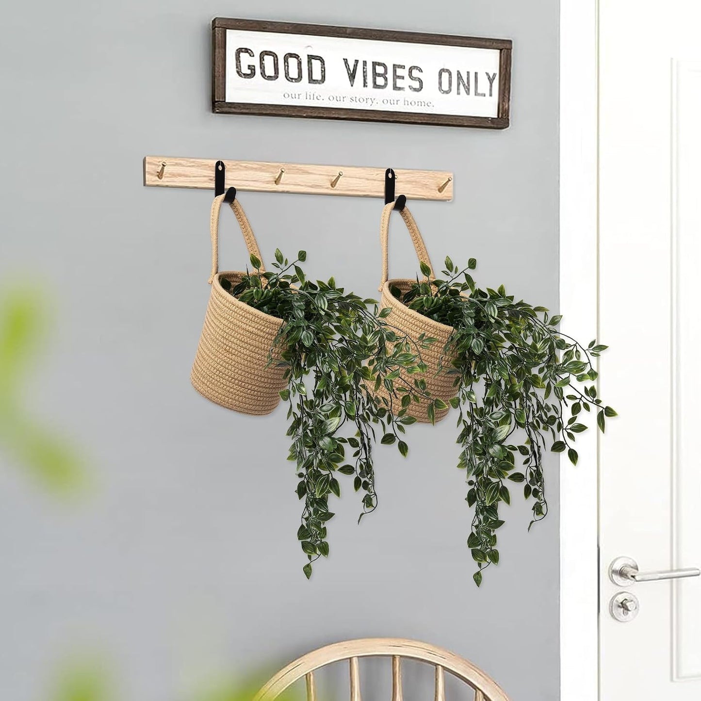 Flower Plants Wall Basket Decor Set / Set of 2