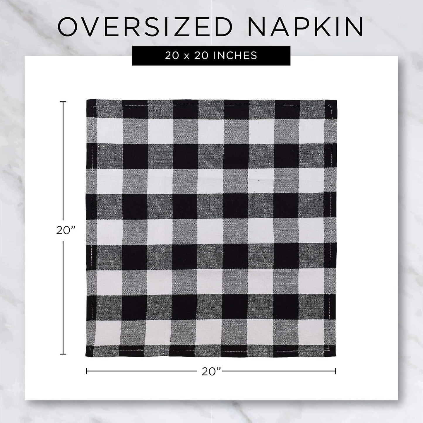 DII Variegated Tabletop Collection, Napkin Set, 20x20, Off-White, 6 Piece