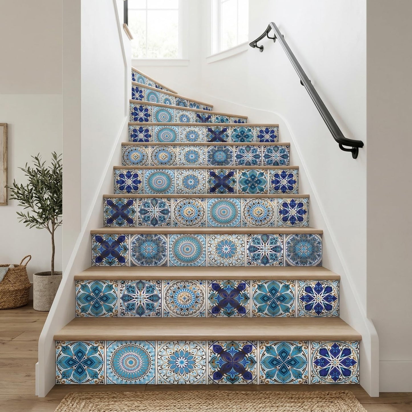 Peel and Stick Tile Stickers / Blue / 6 x 6 / Set of 16
