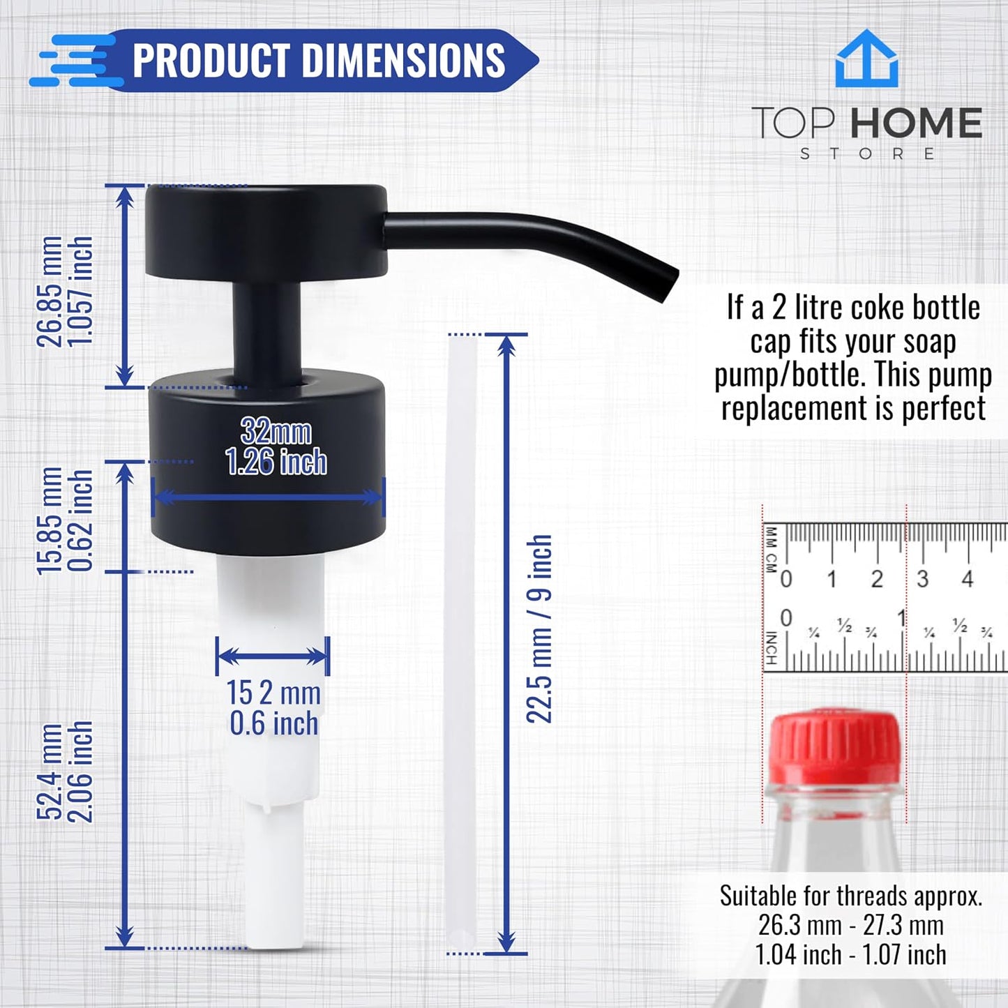 Flat-Top Soap & Lotion Dispenser Pumps, Black Matte, 4-Pack