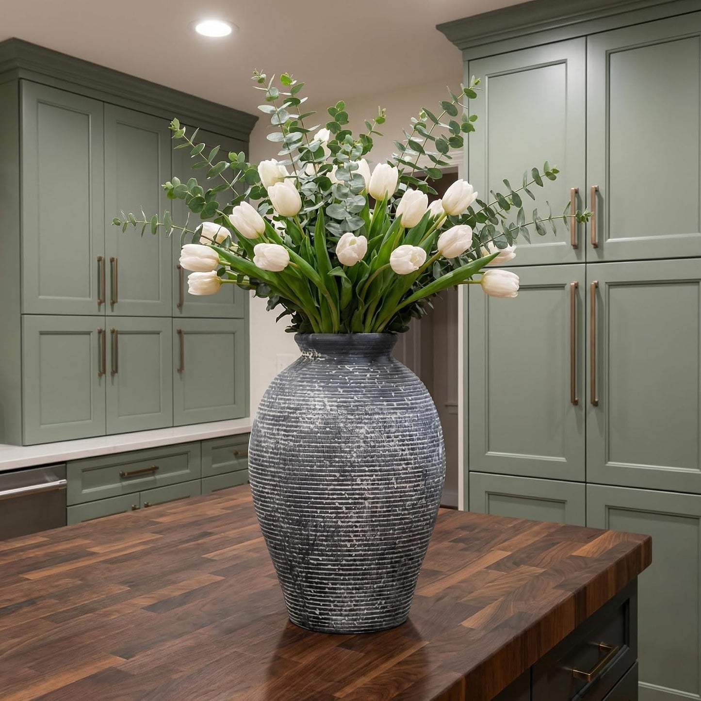 Ceramic Flower Vase / Dark Blue-9.3