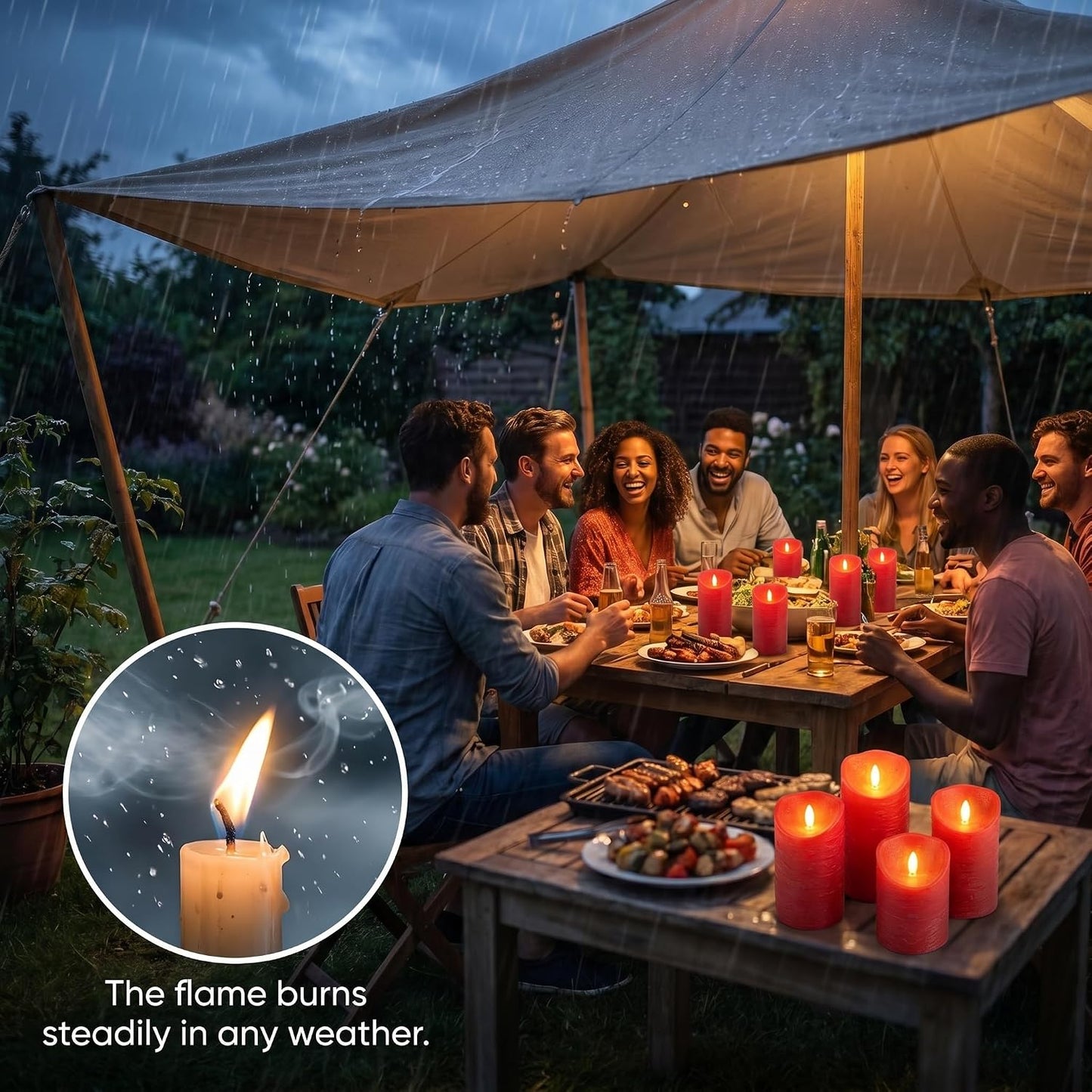 VENTA Flickering Flameless Candles with Remote Control - Led Candles Battery Operated - Battery Operated Candle for