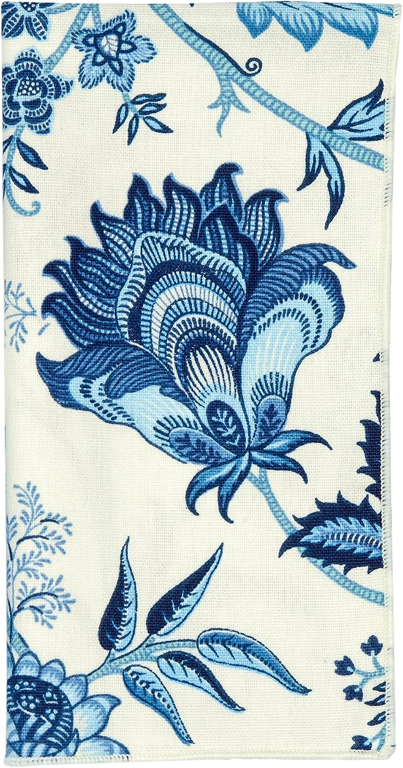 Cloth Napkins for Wedding Reception, Table Decor Linens, Blue Floral Fabric, Use with Tablecloth for Tablescapes