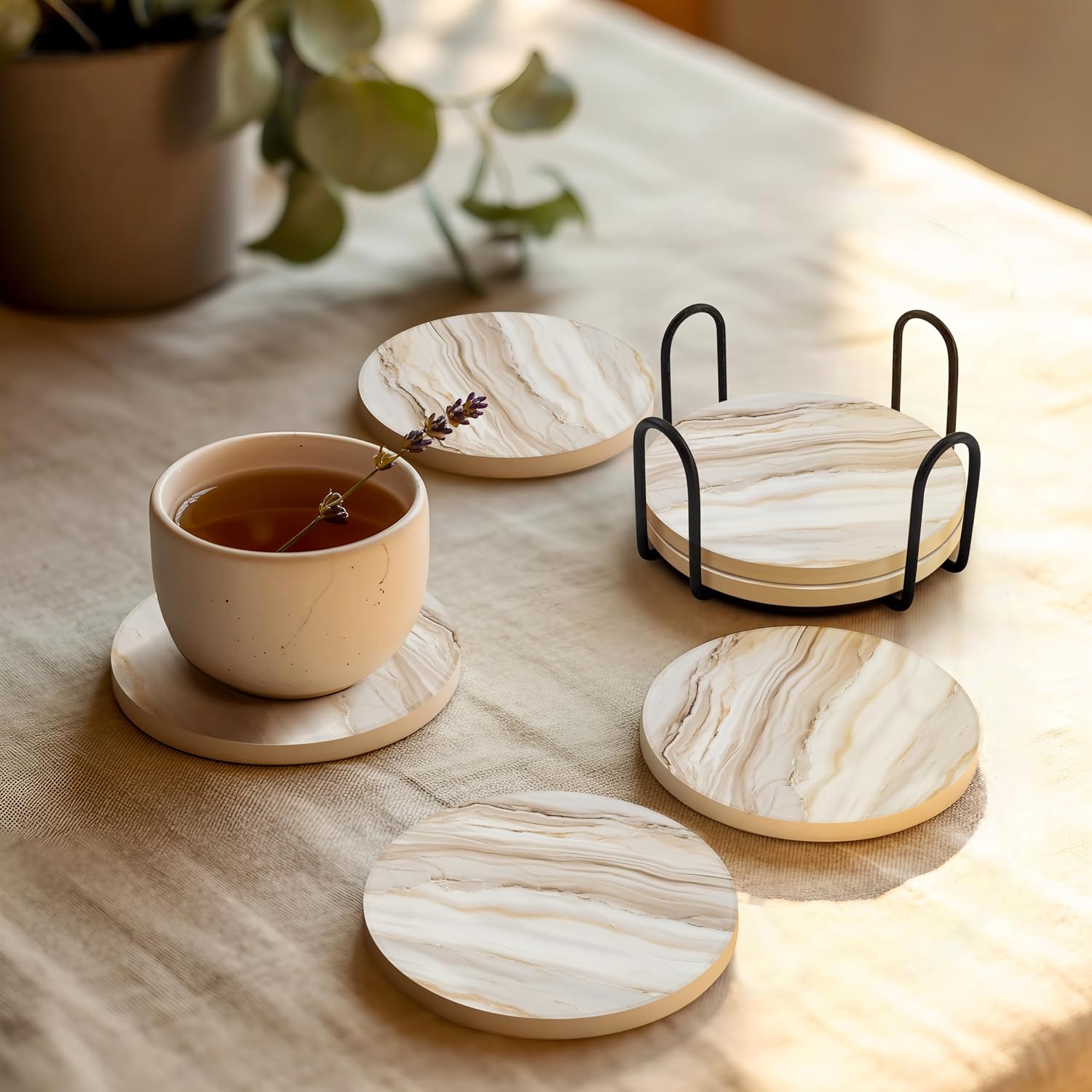 Holder / Modern Marble Look / Sand Marble 1 / Set of 4