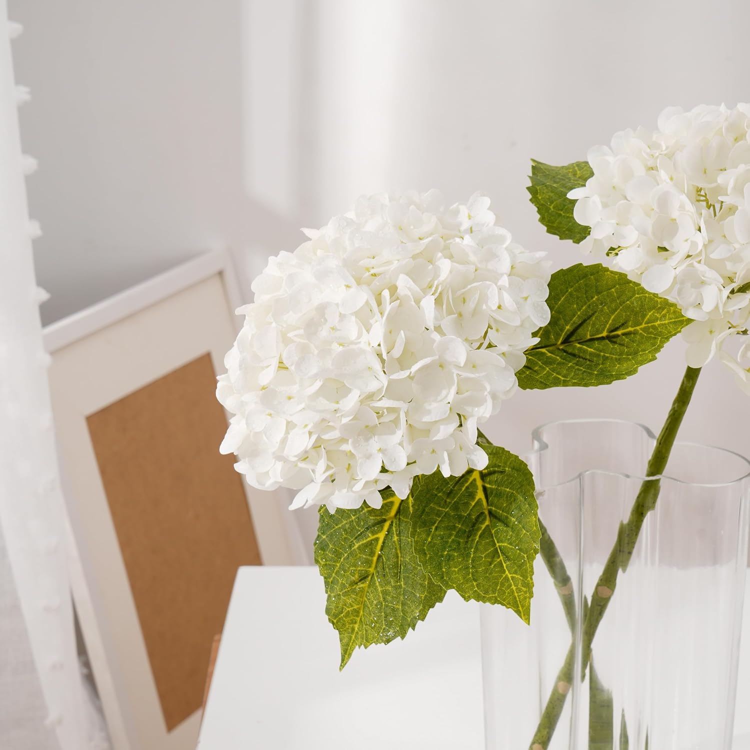 Full Latex Faux Hydrangea Flowers / White / Set of 3