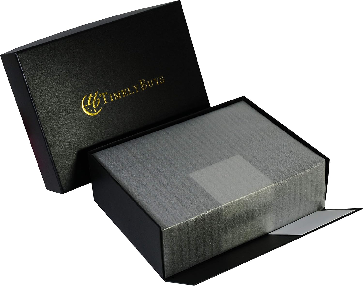 Ginko Lacquered Wood Watch Cufflink Case & Ring Storage Organizer Men's Jewelry Box Father's / Grey