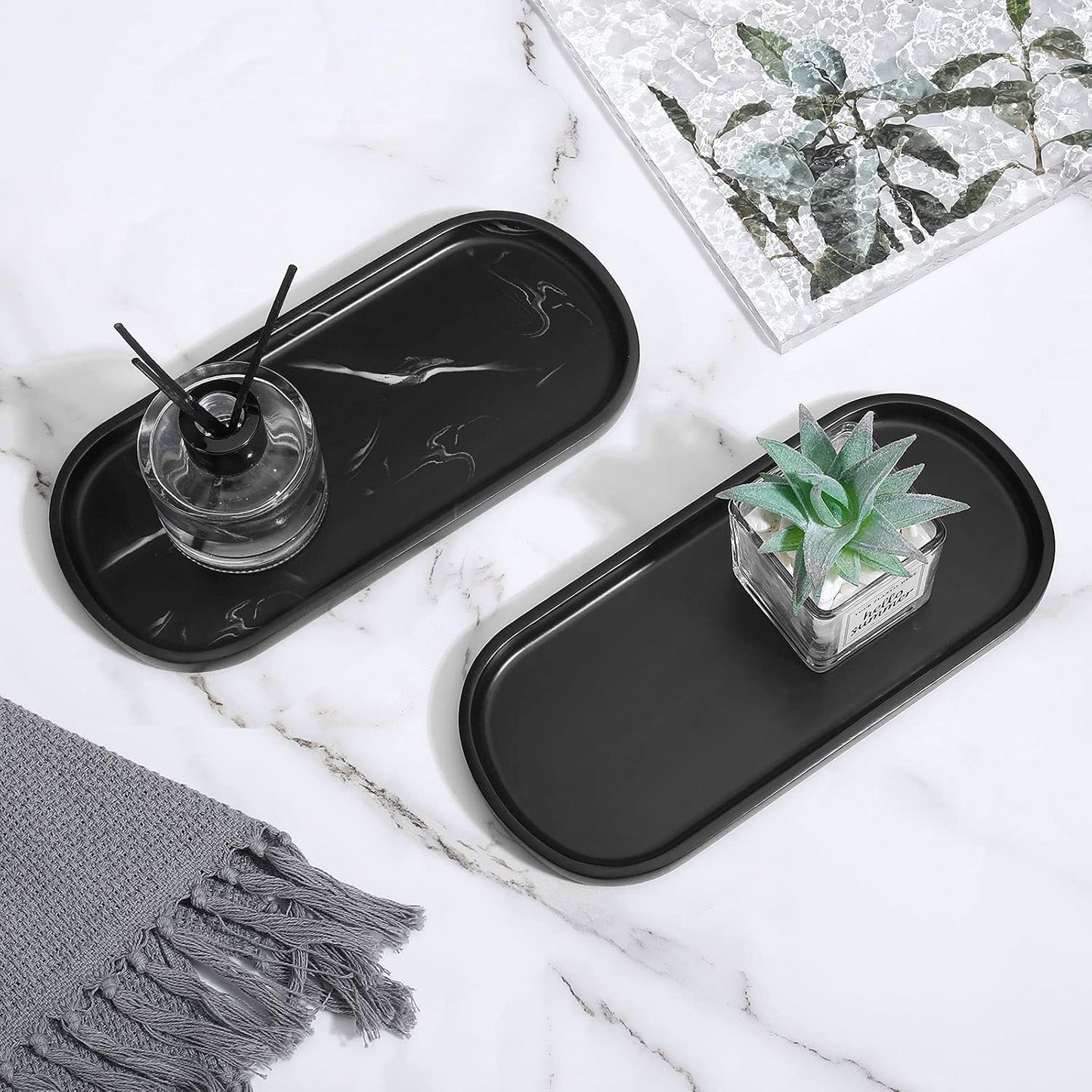 Bathroom Vanity Tray / Matte Black / Small