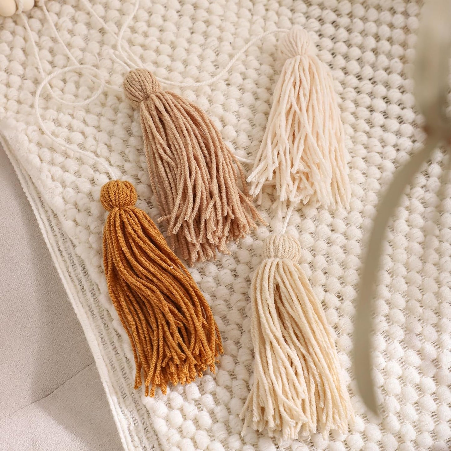 Khaki & Beige Boho Macrame Wall Hanging Handmade Tassels Garland Wall Décor / Brown