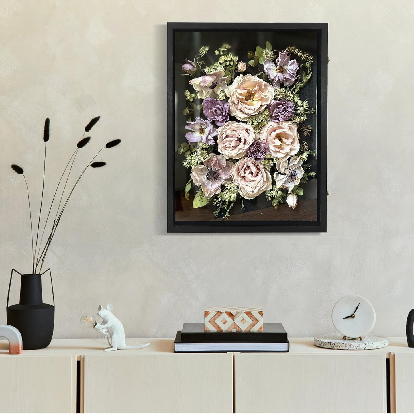 FramePro Shadow Box Frame Display Case 18x24 with Removable Shelves, Deep Memory Box Trinket Knick Knack Shelf Cabinet