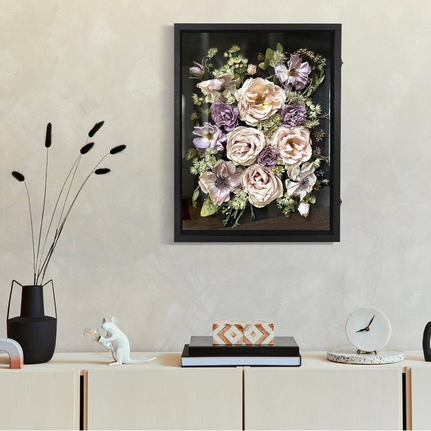 FramePro Shadow Box Frame Display Case 18x24 with Removable Shelves, Deep Memory Box Trinket Knick Knack Shelf Cabinet