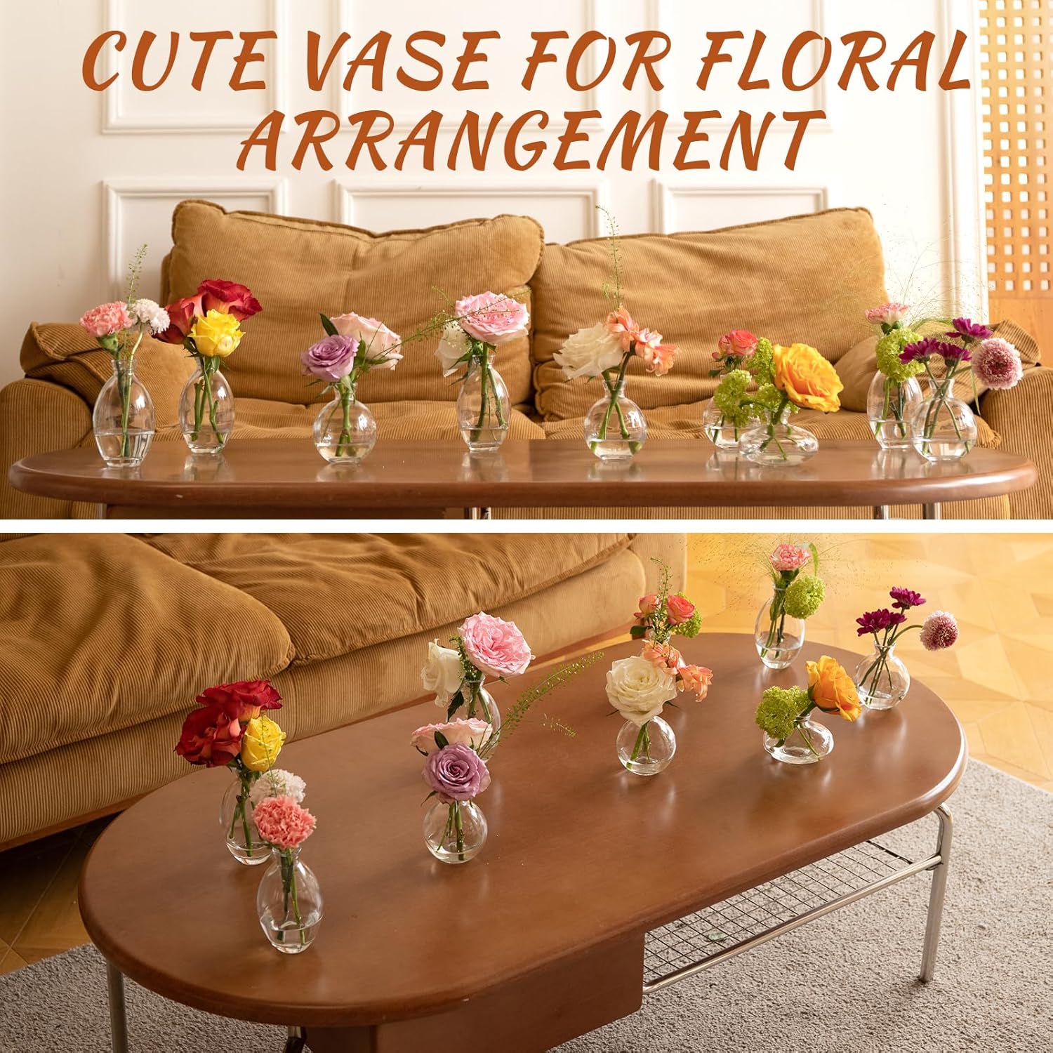 Glass Bud Vase Pcs for Rustic Wedding Centerpieces and Home Decor / Set of 28