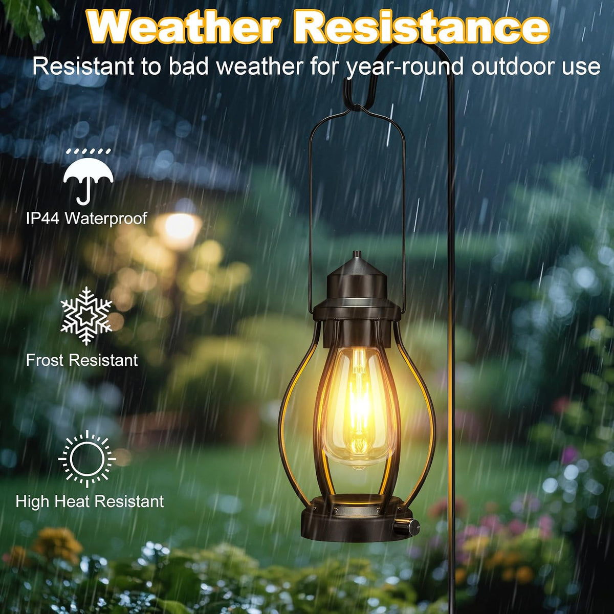Battery-Powered LED Lanterns Vintage Lights for Camping, 2 Pack Rechargeable Lantern with Dimmerble Warm White Edison